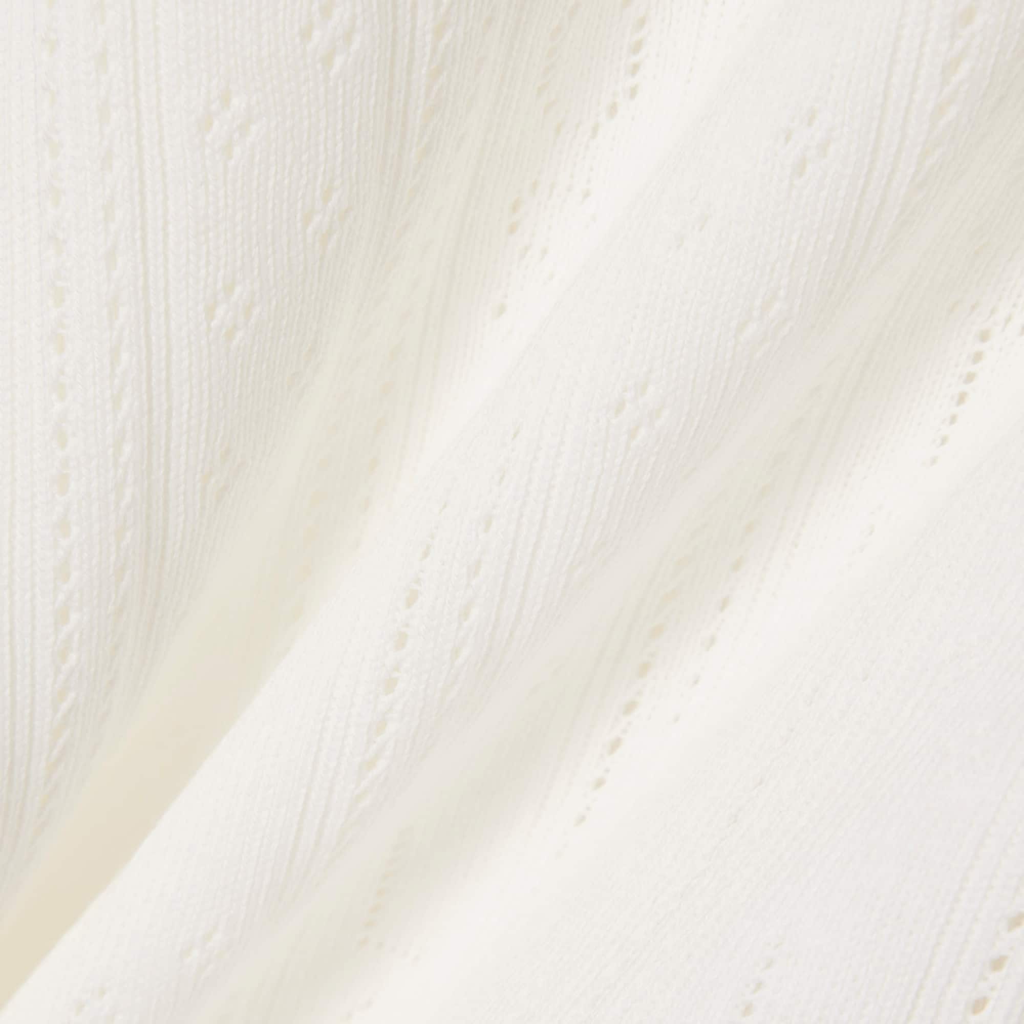 Slim Fit Pointelle Cardigan - White