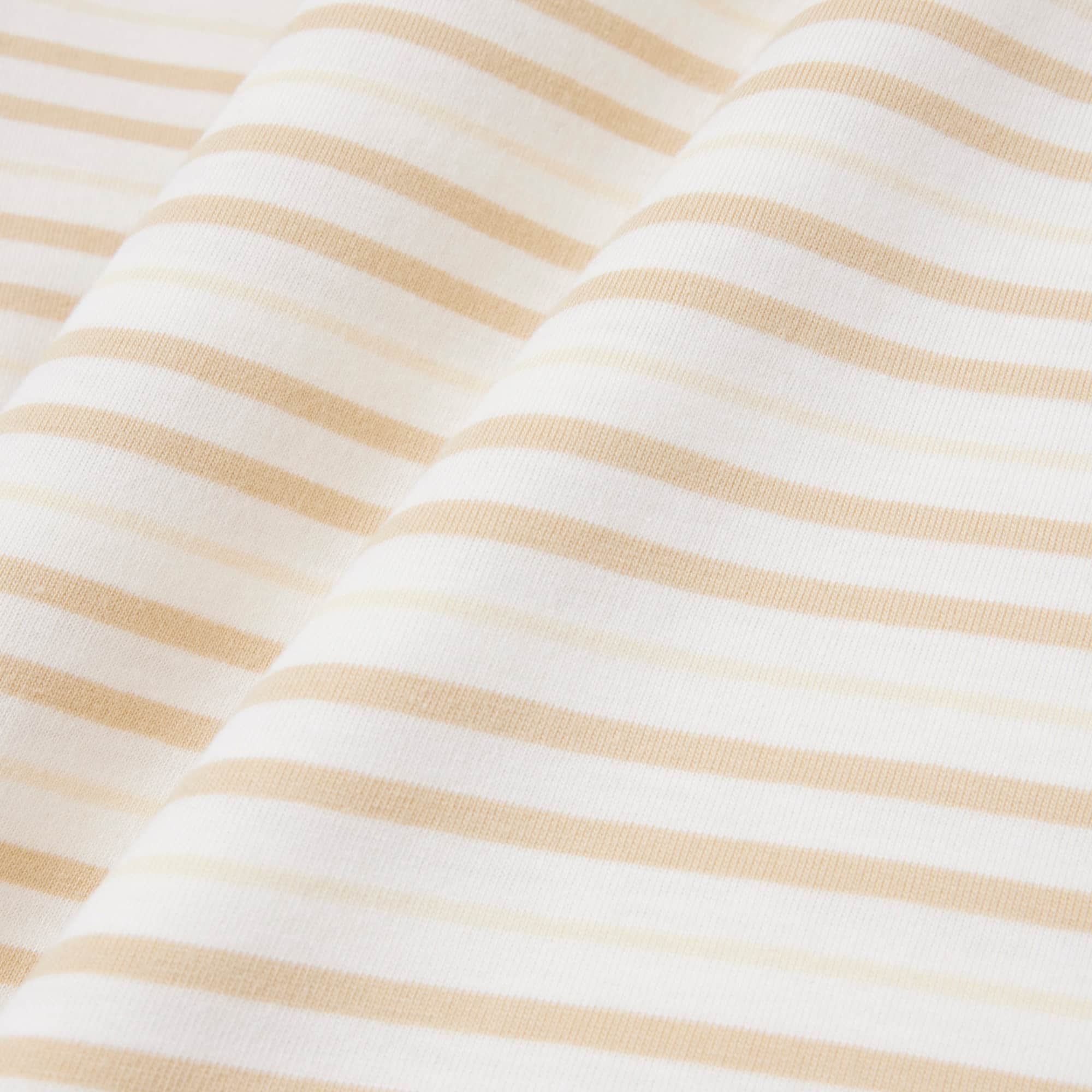 Striped Cotton T-Shirt - Beige / Blanc