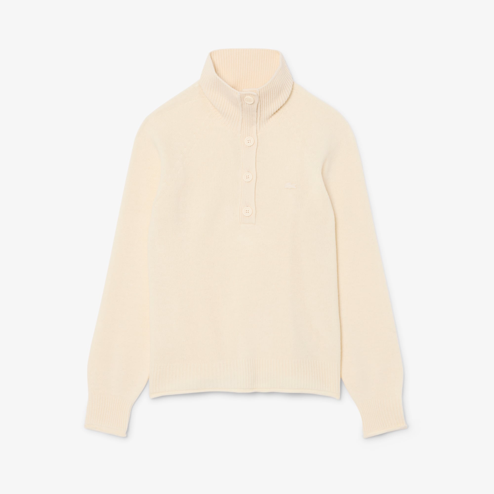 Women's Wool High-Neck Sweater - Cream