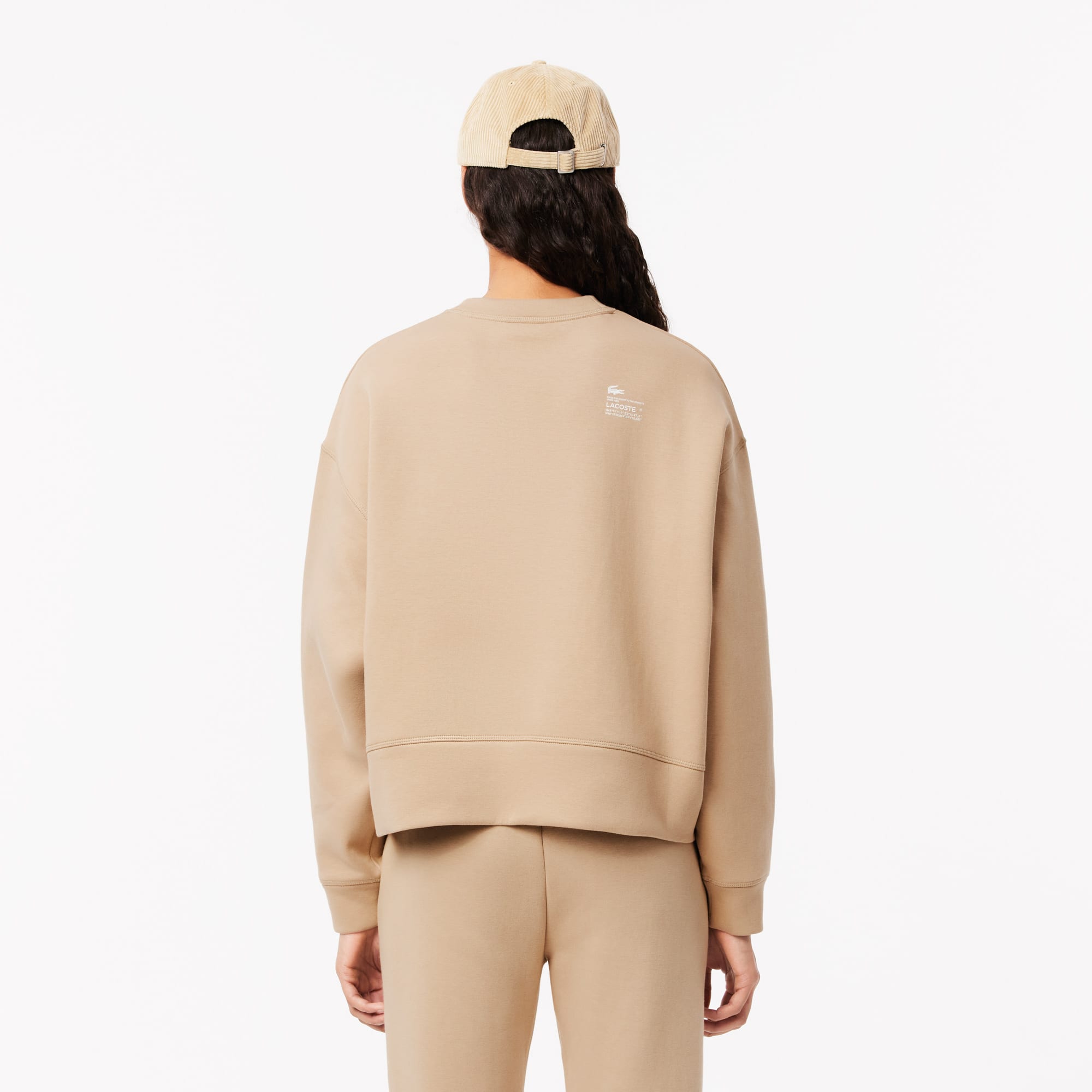 Women's Oversized Cotton Sweatshirt - Beige