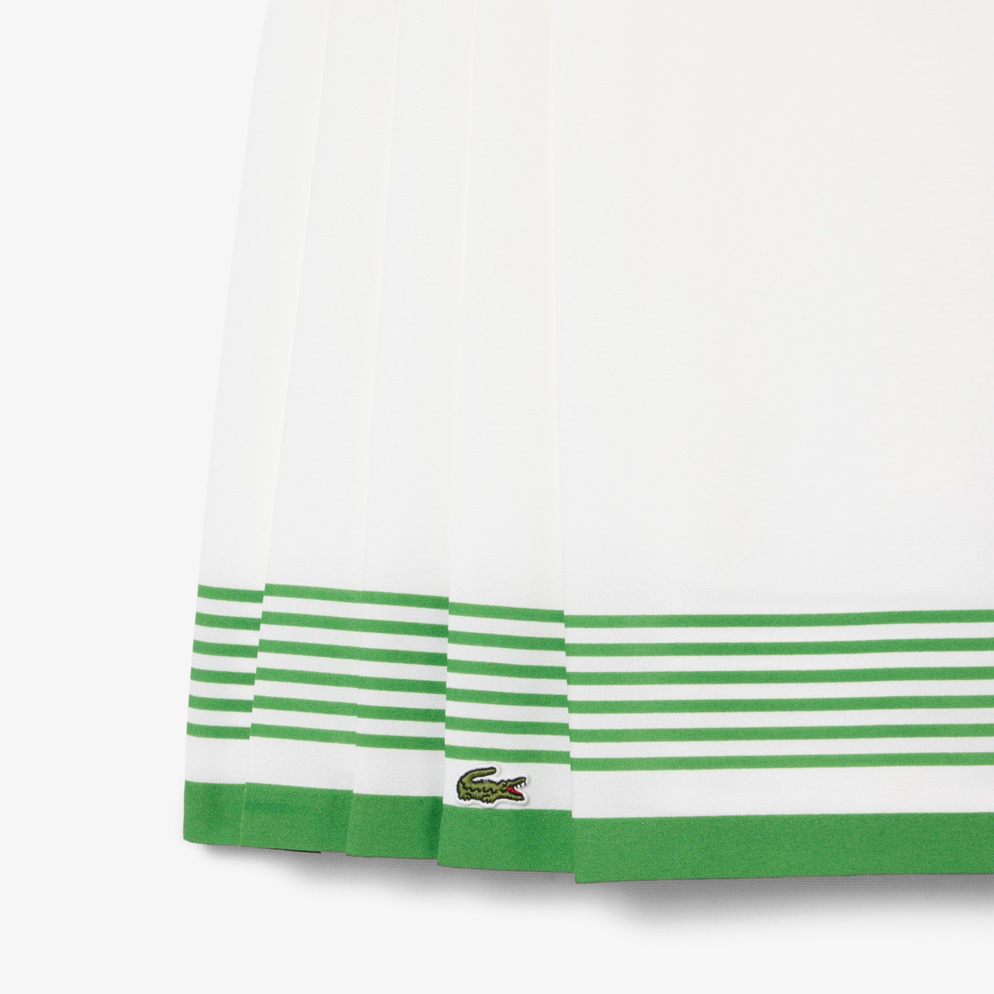 Fluid Crepe Pleated Skirt - Blanc / Vert