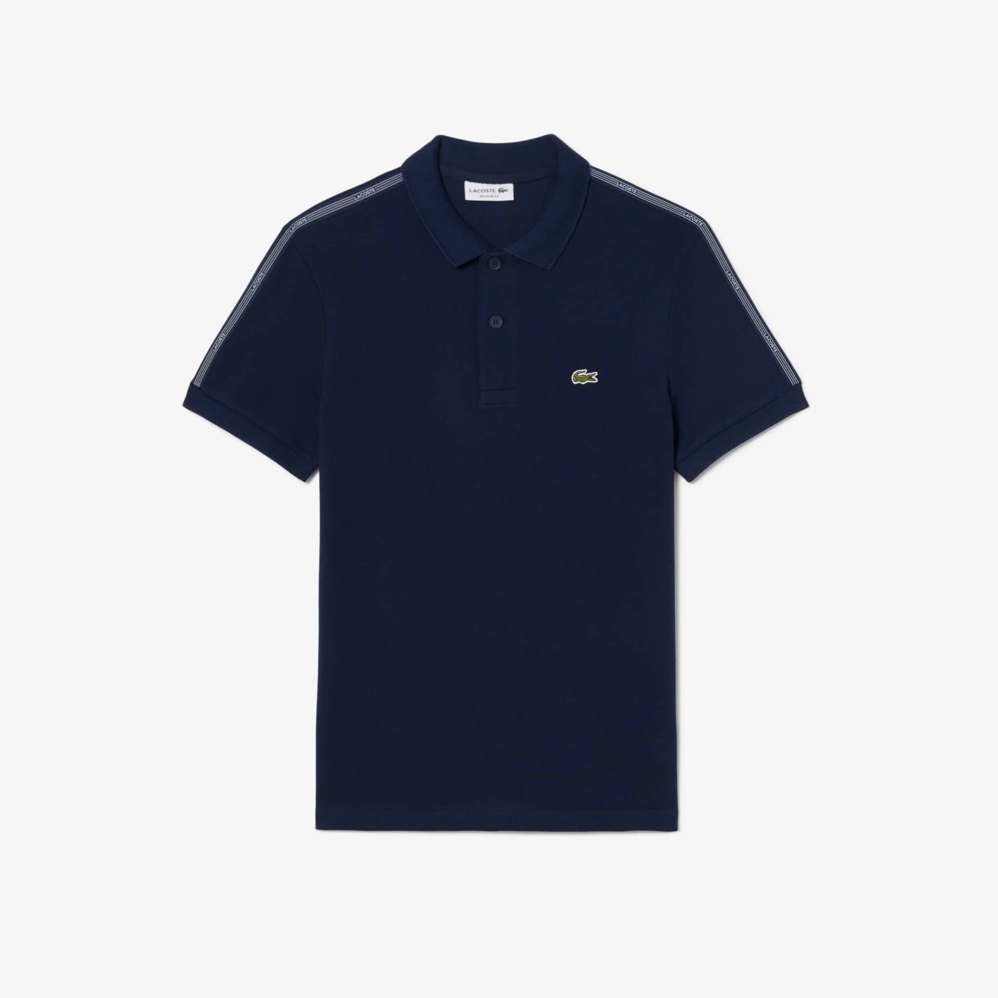 Regular Fit Logo Stripe Polo - Navy Blue