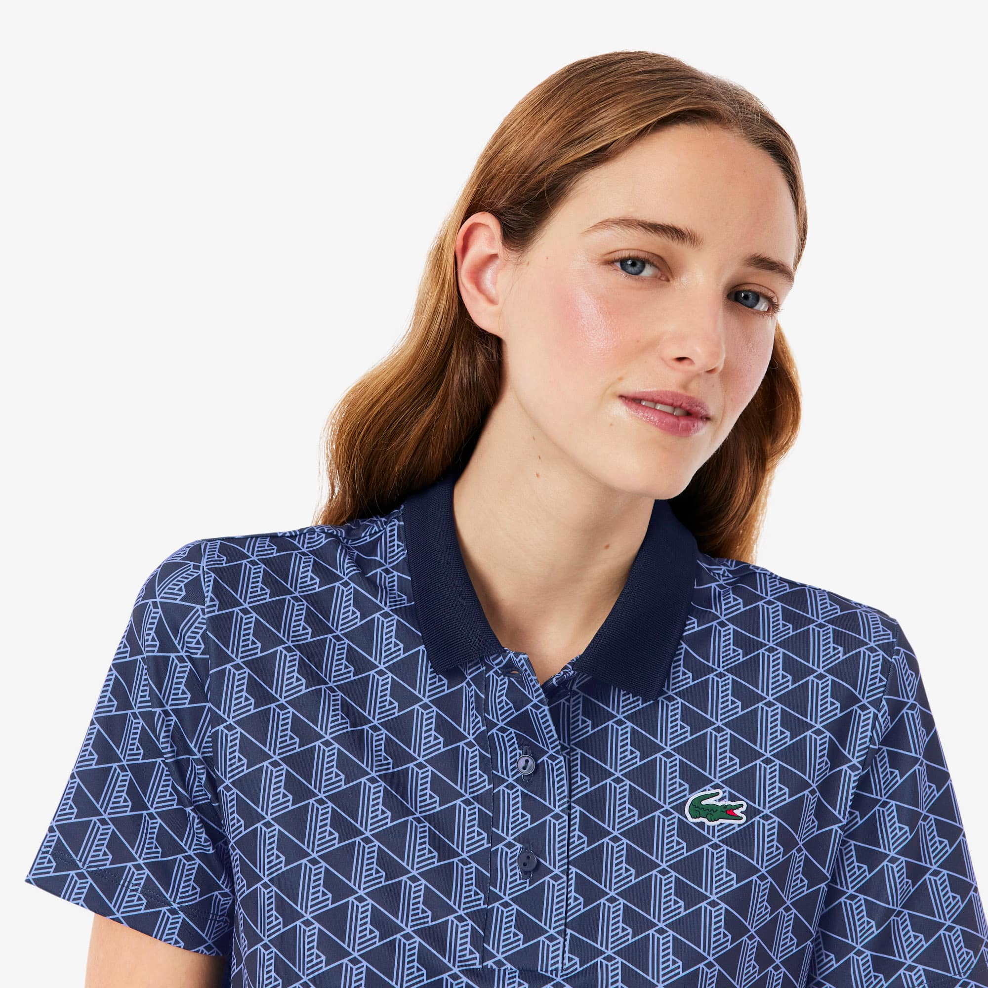 Women's Regular Fit UV Protect Golf Polo - Navy Blue / Purple