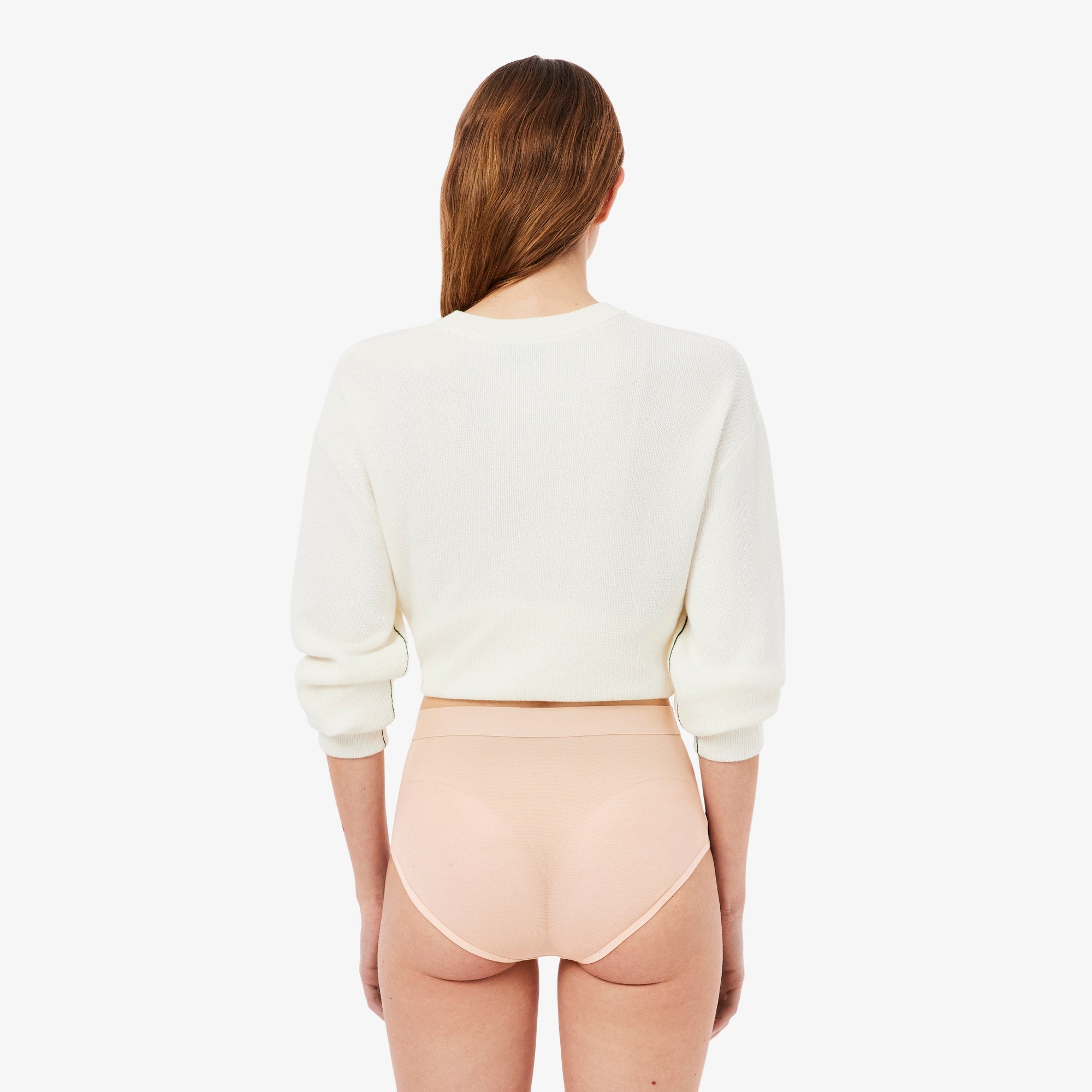 High Waist Mesh Briefs - Beige