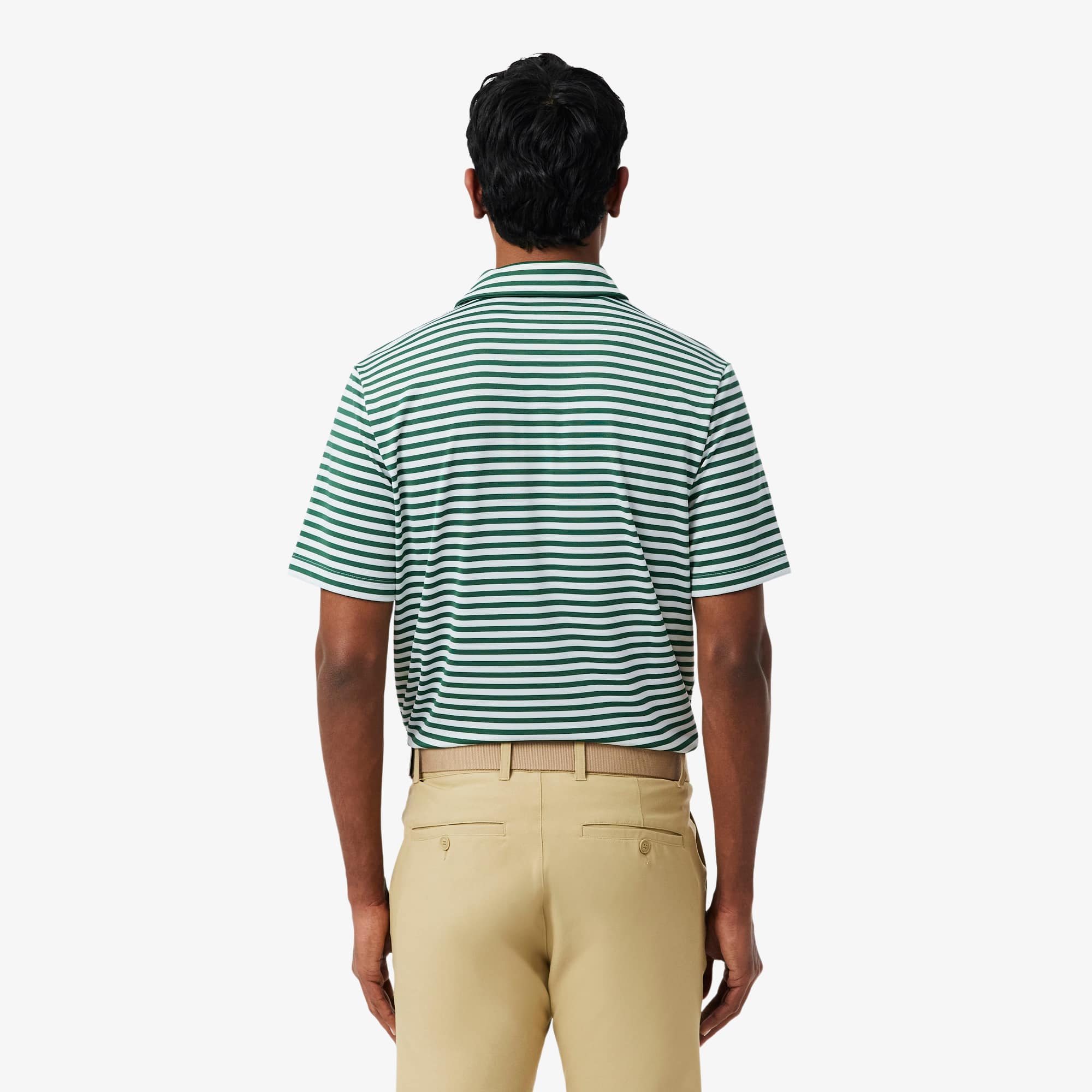 Regular Fit Ultra Dry Striped Golf Polo - Green / White