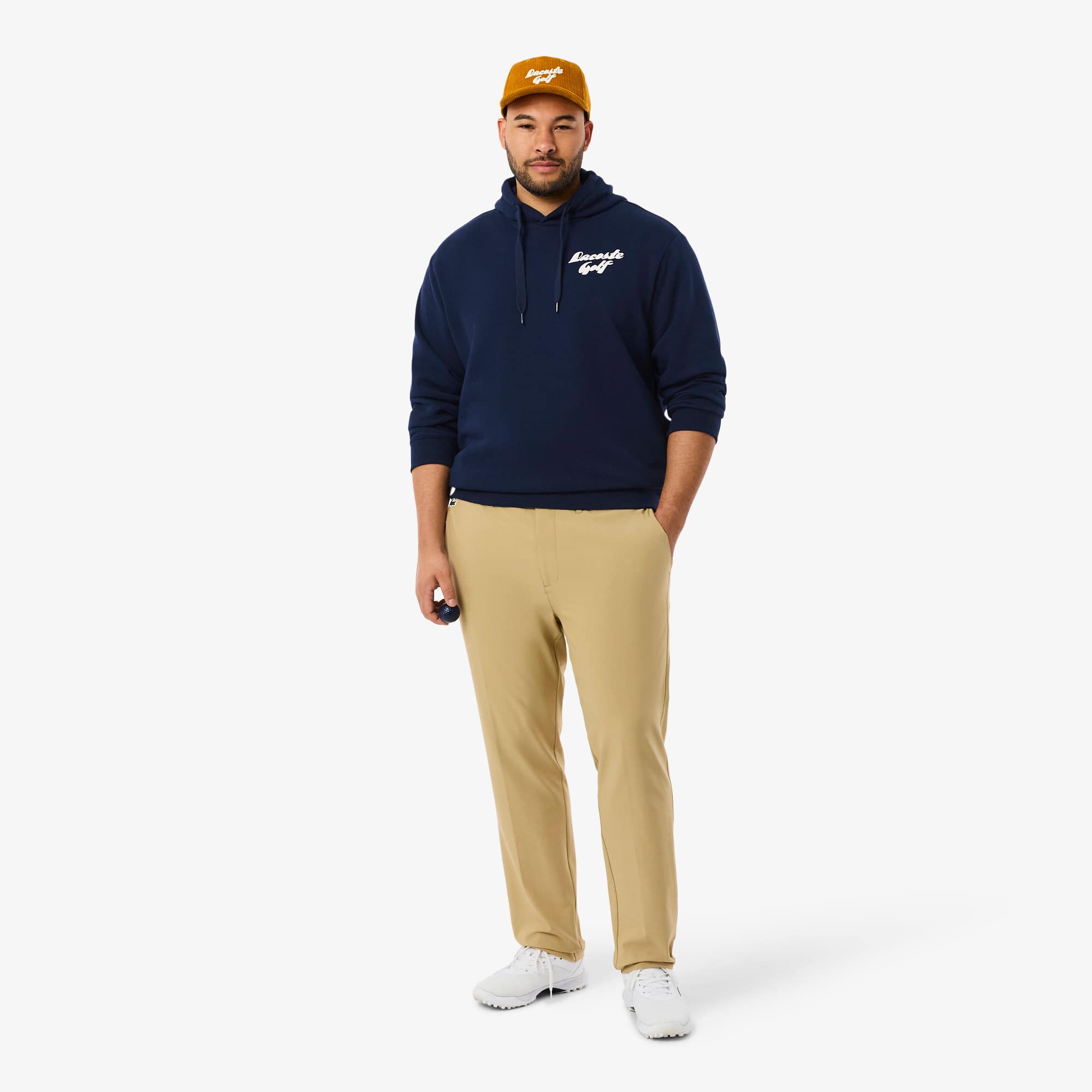 Men's Printed Fleece Golf Hoodie - Navy Blue