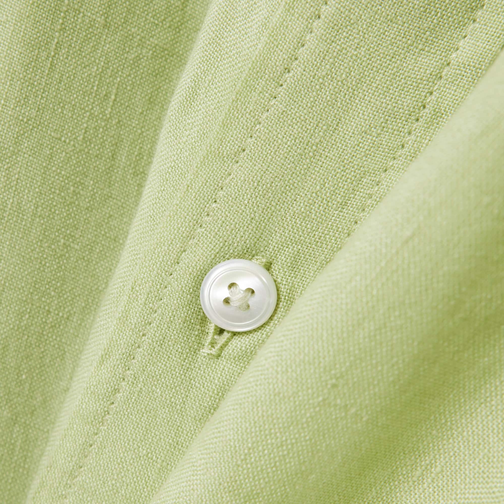 Men's Regular Fit Linen Shirt - Green