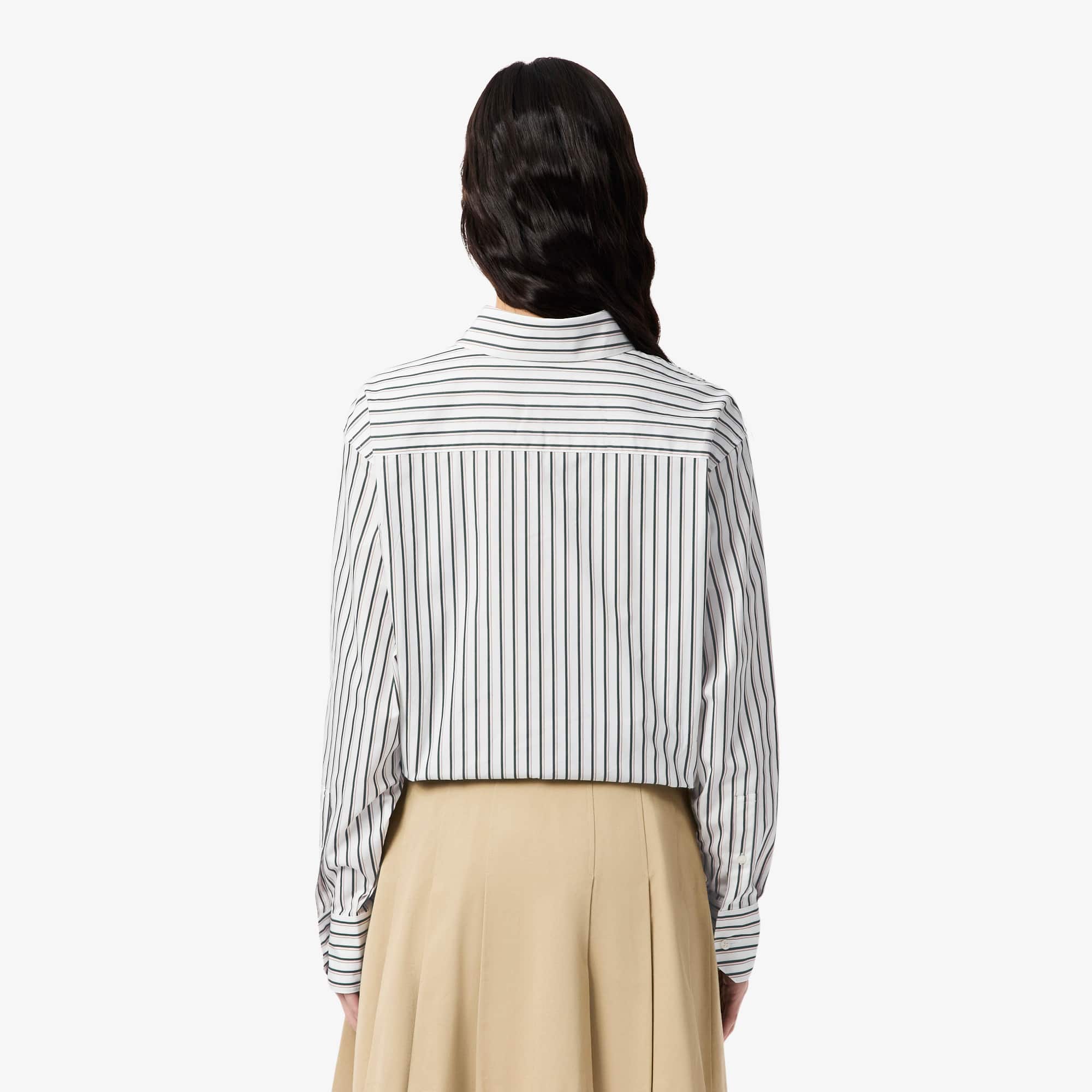 Women's Oversized Cotton Button Down Shirt - White / Green / Light Pink / Khaki Green