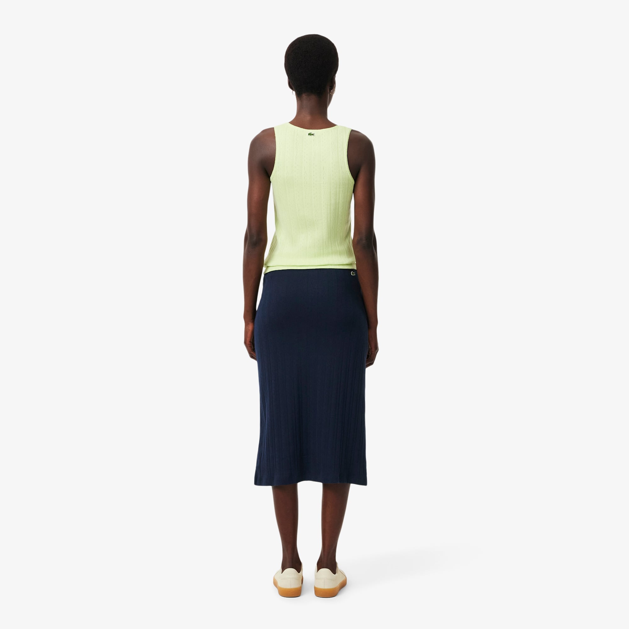 Cotton Midi Skirt - Navy Blue