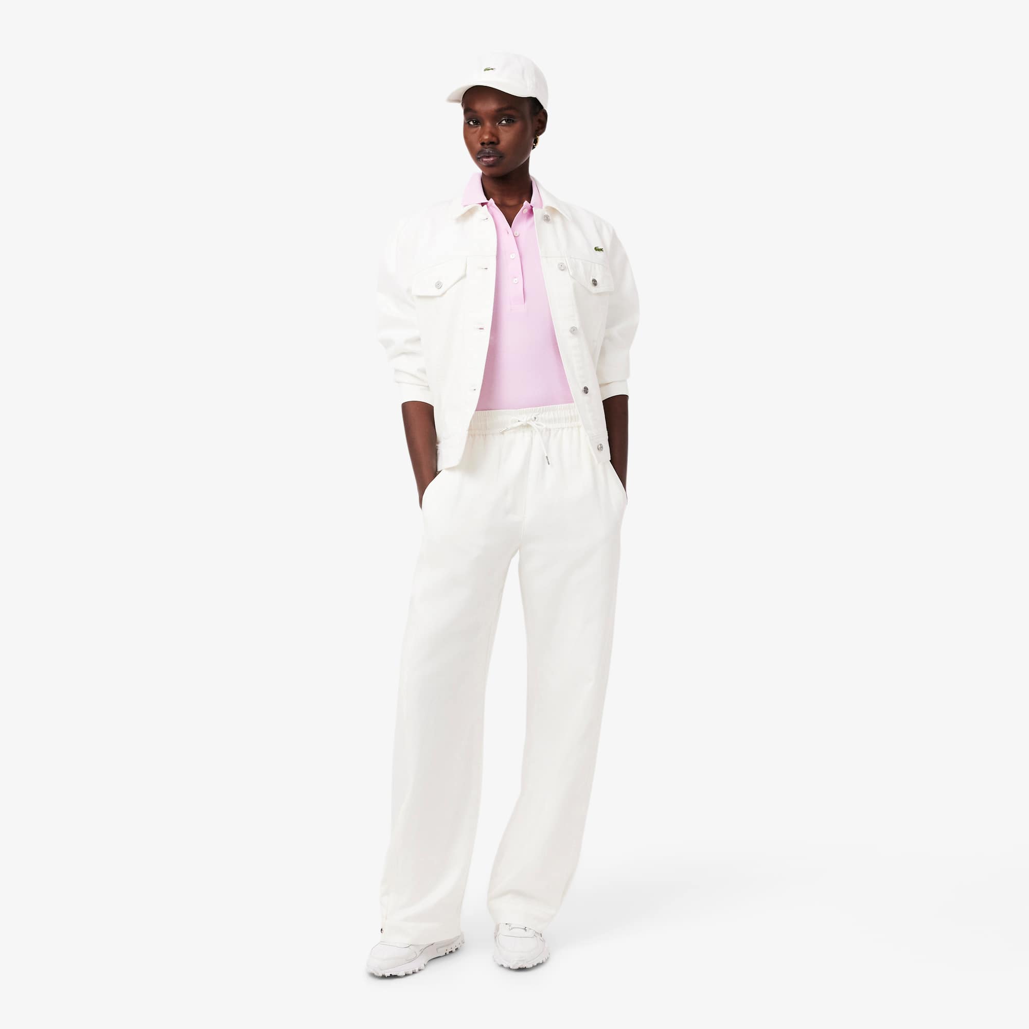 Women's L.12.D Slim Fit Stretch Mini Piqué Polo - Pink