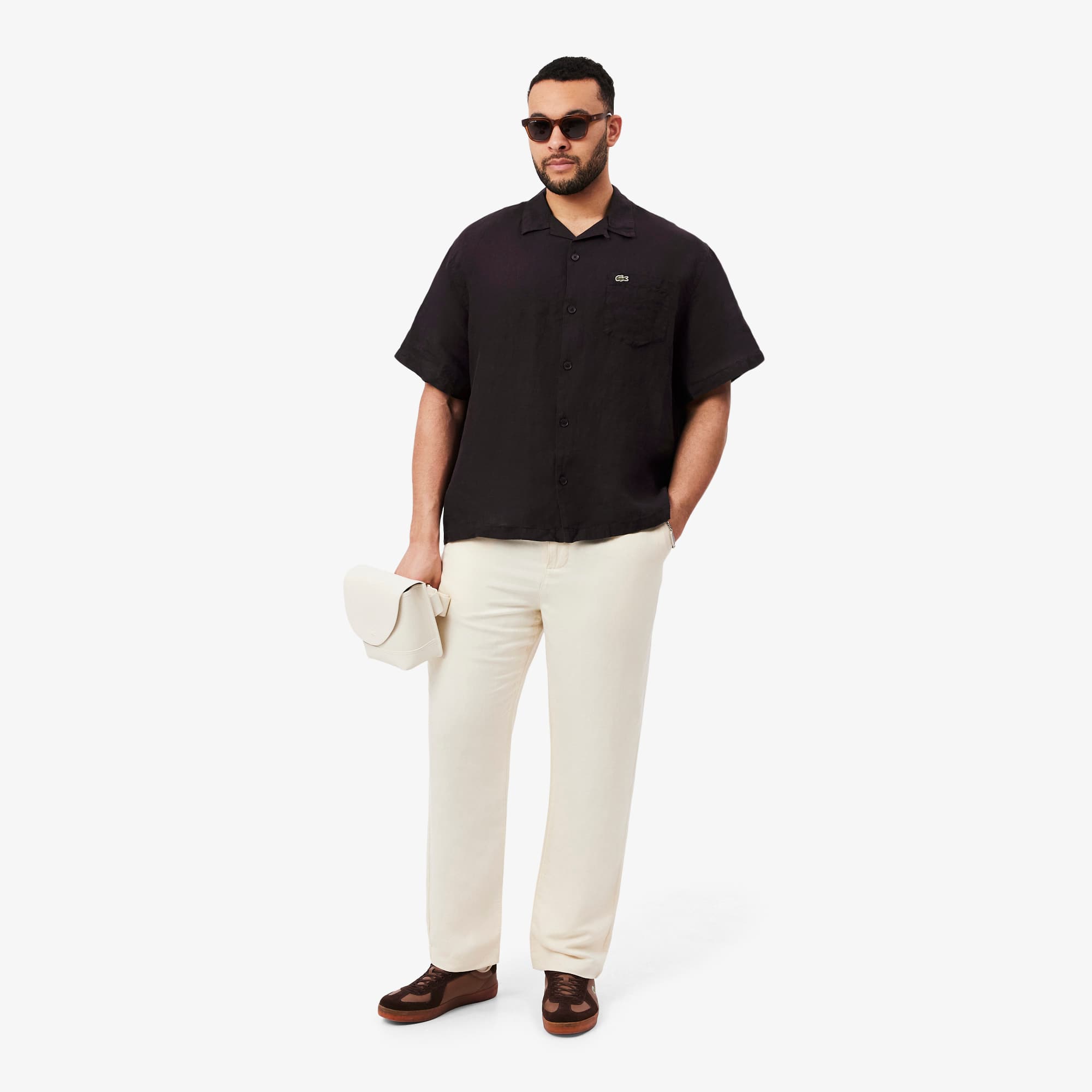 Relaxed Fit Linen Shirt - Brown