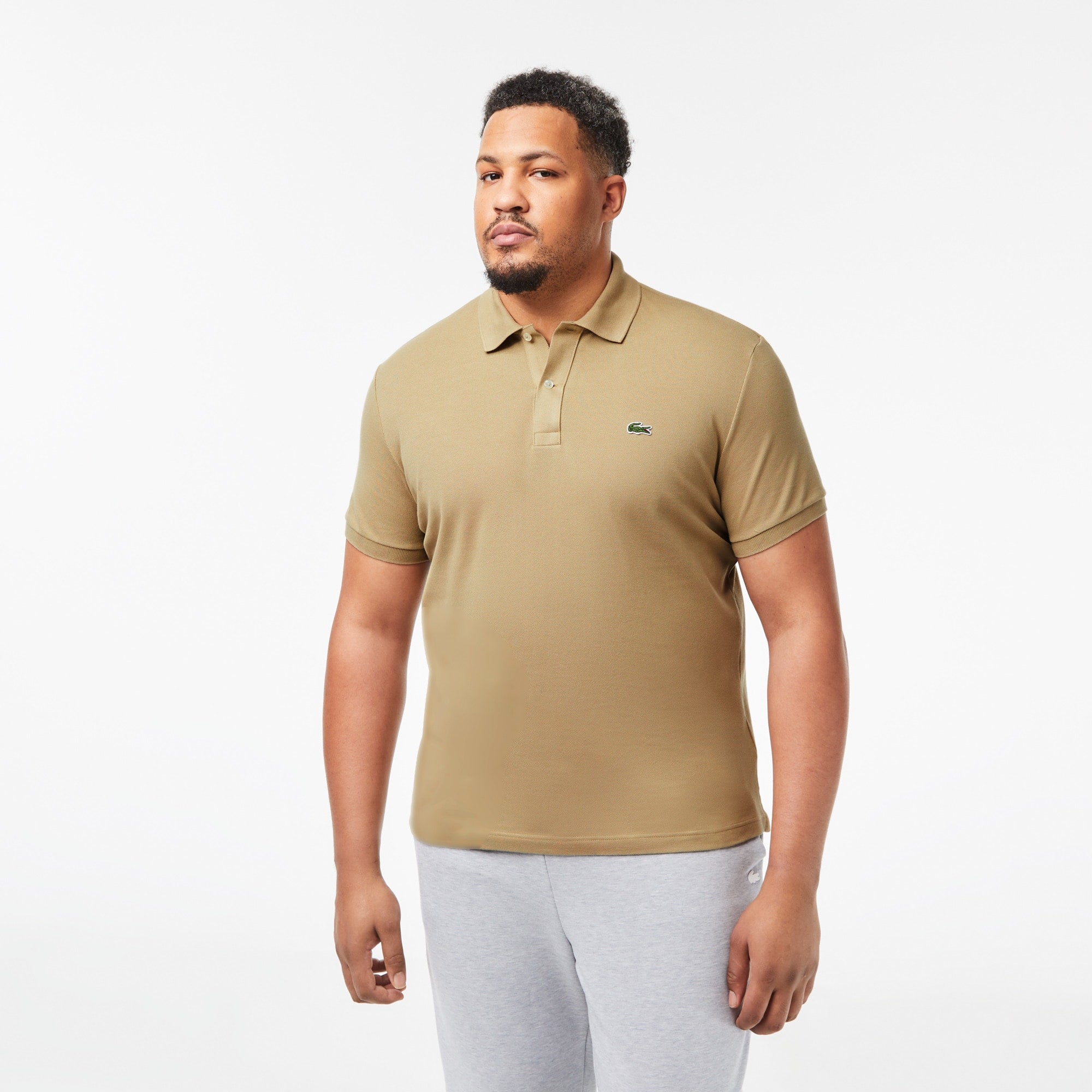 Men's Slim Fit Piqué Polo - Beige