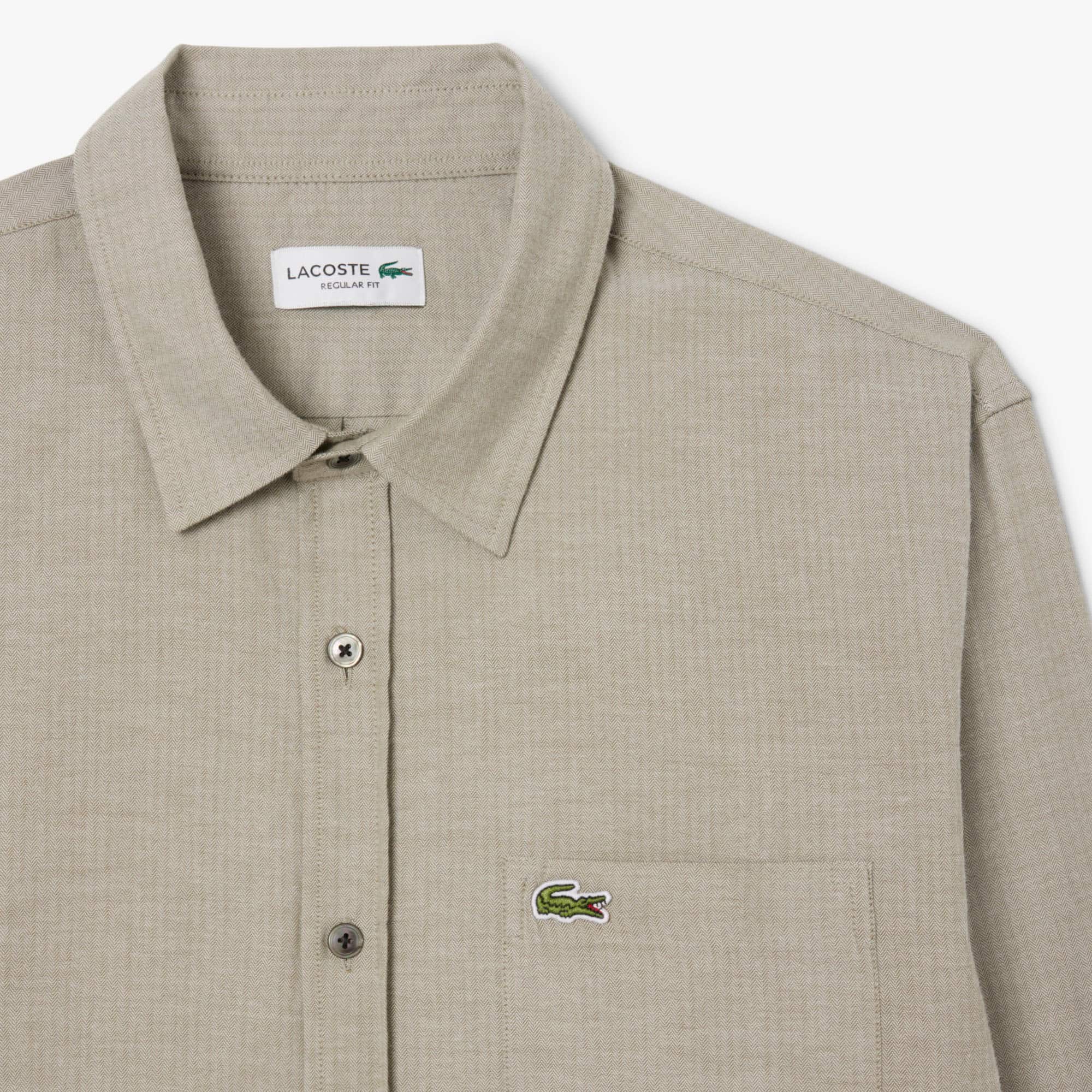 Men's Regular Fit Cotton Shirt - Green / White