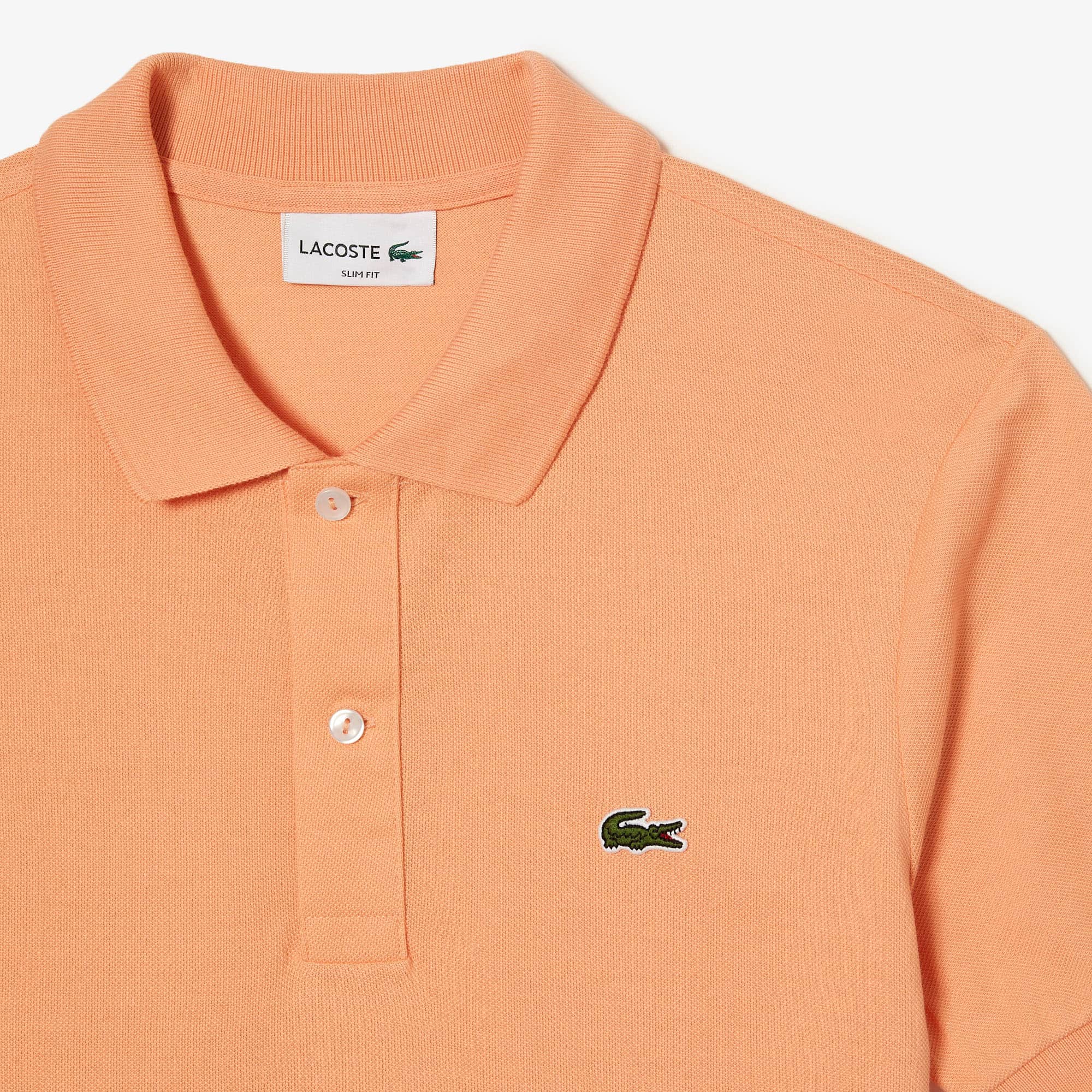 Men's Slim Fit Piqué Polo - Light Orange