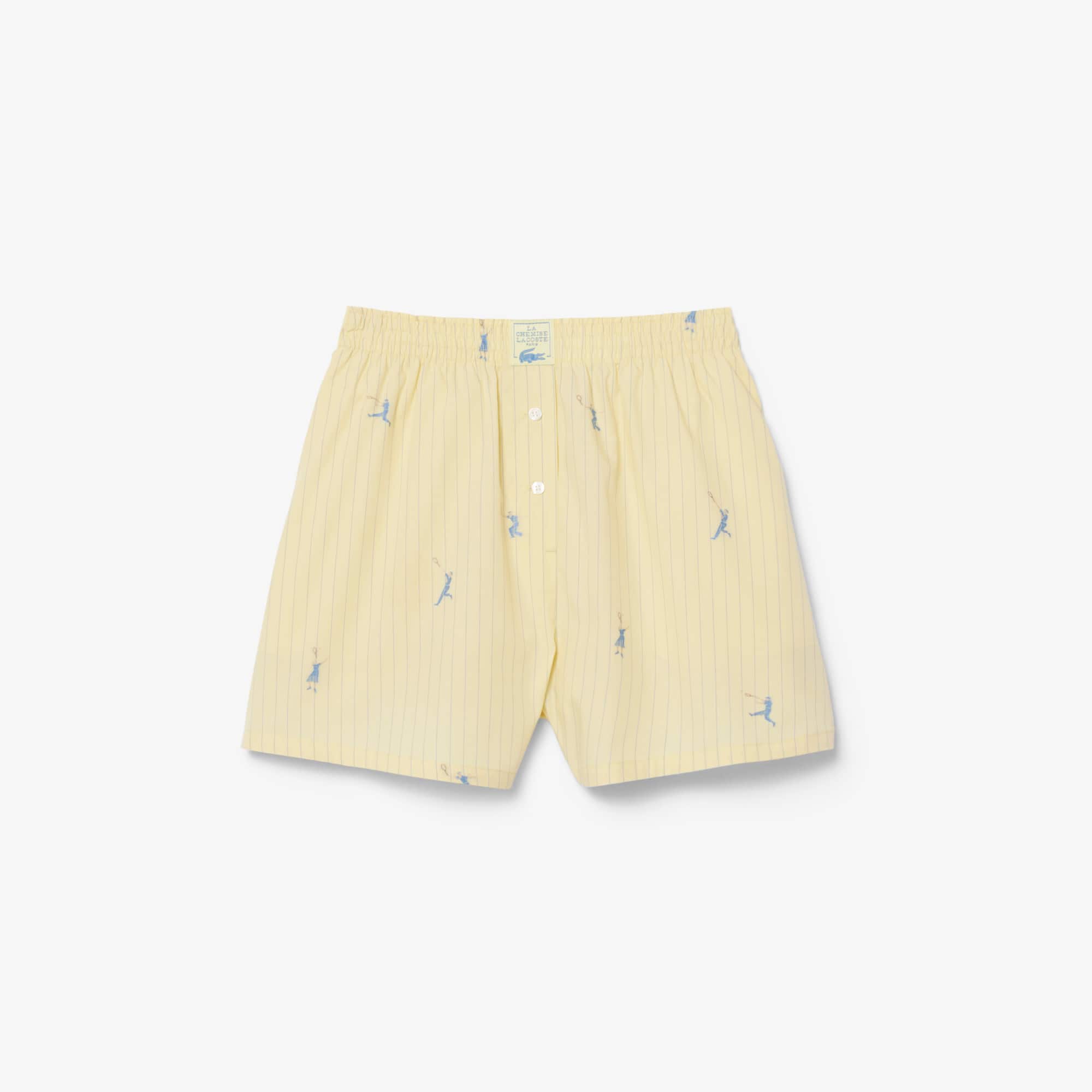 Cotton Poplin Boxer Shorts - Jaune / Bleu