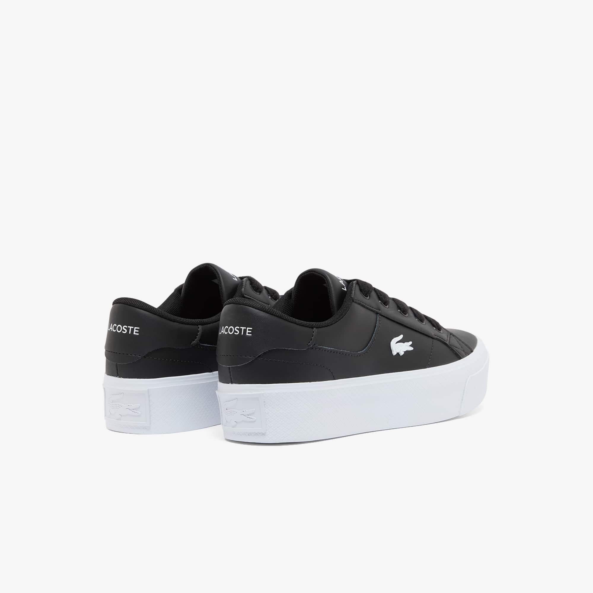 Women's Ziane Platform Leather Sneakers - Black & White