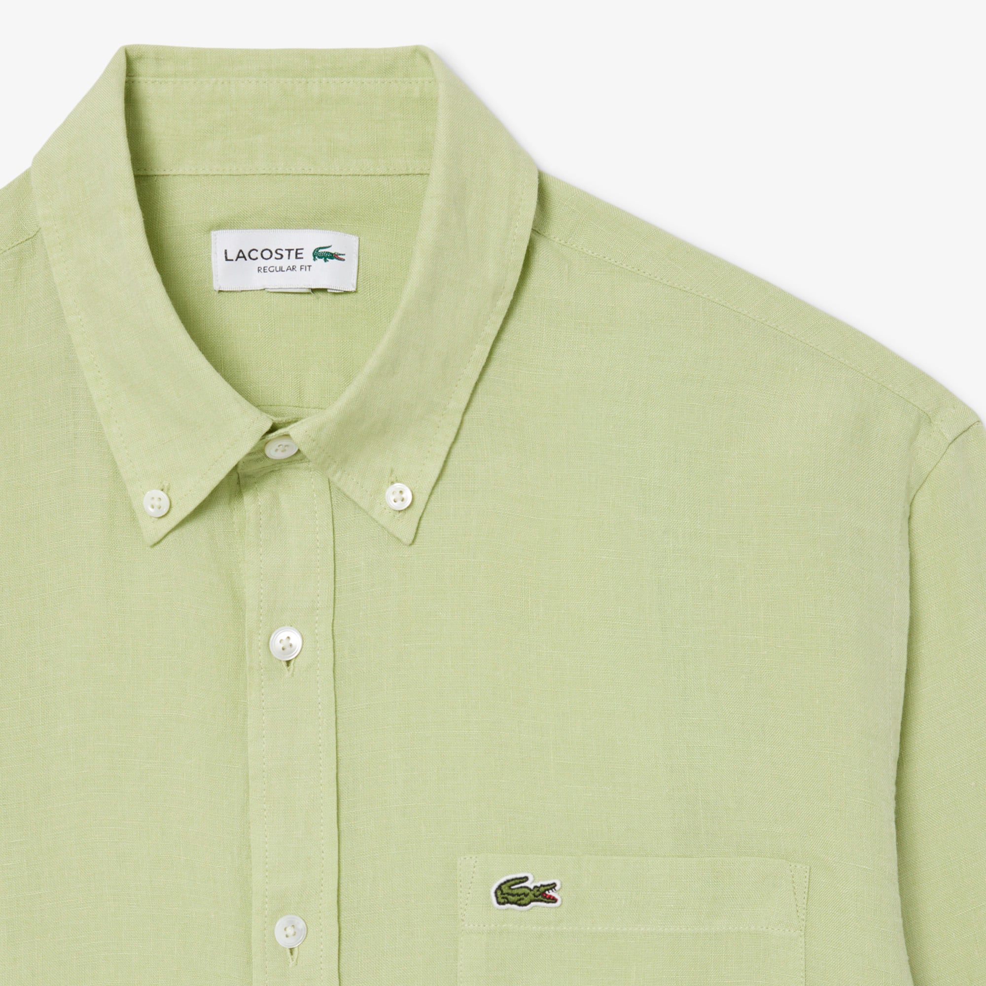 Men's Regular Fit Linen Shirt - Green