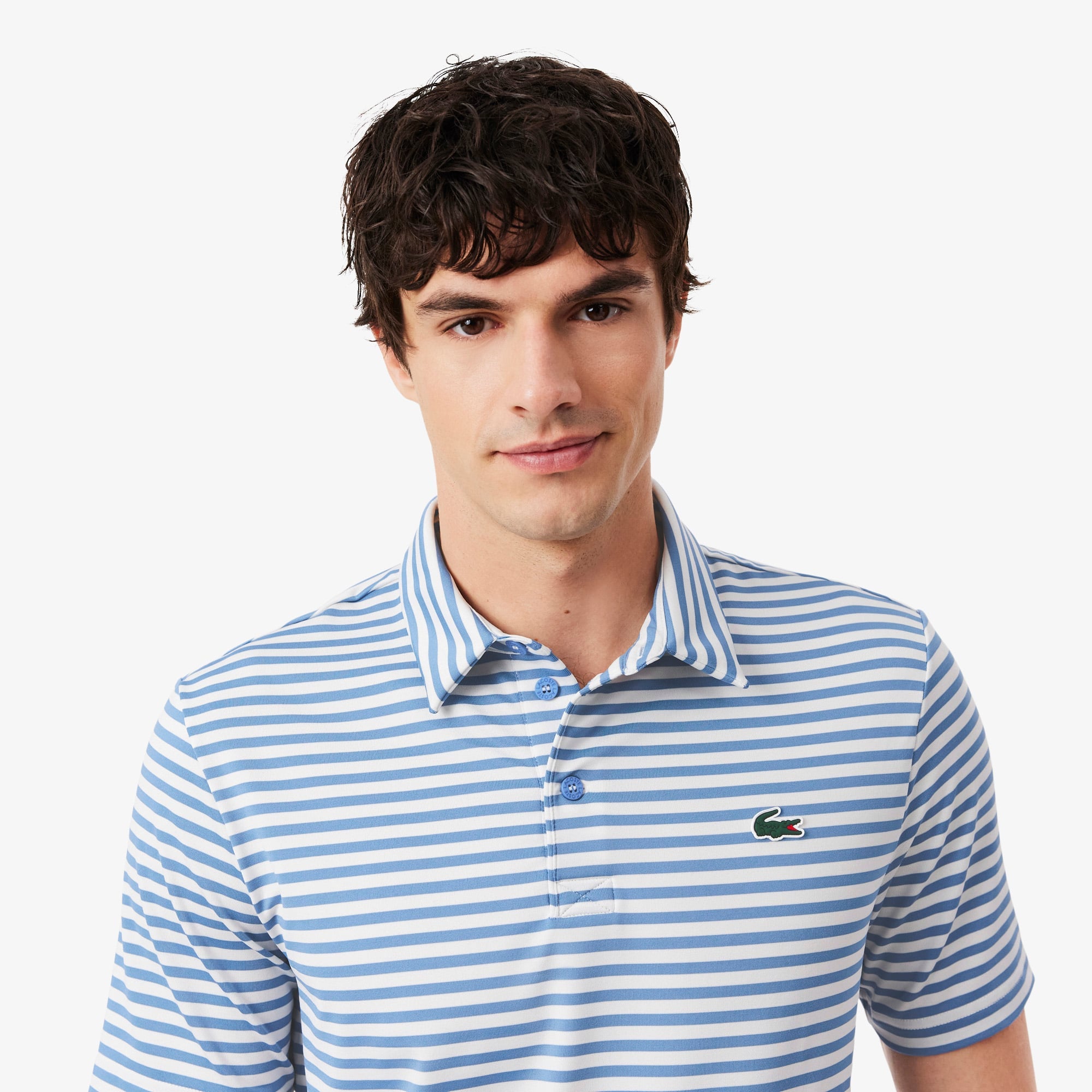 Regular Fit Ultra Dry Striped Golf Polo - Blue / White