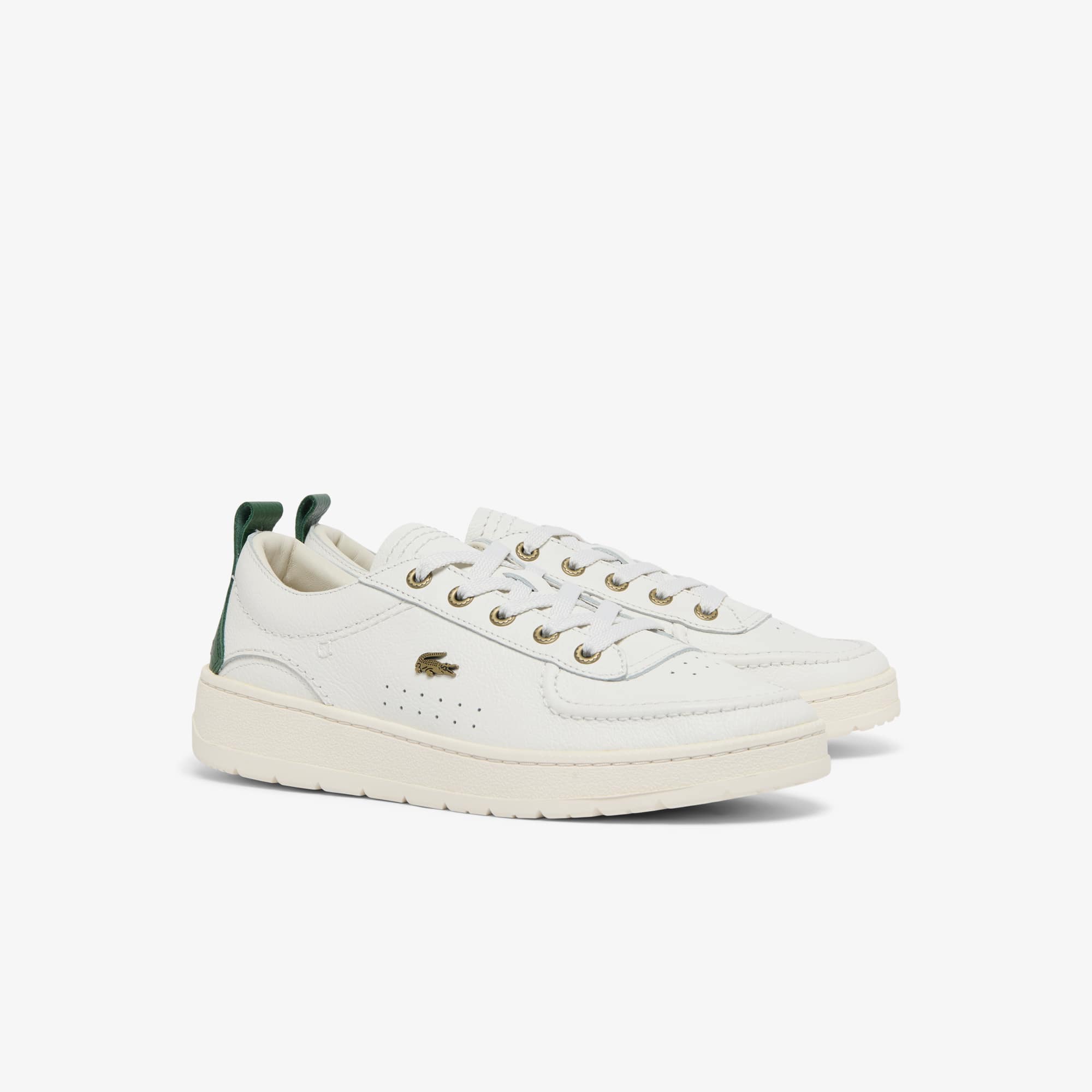 Men's Umpire Leather Sneakers - OFF WHT/DK GRN