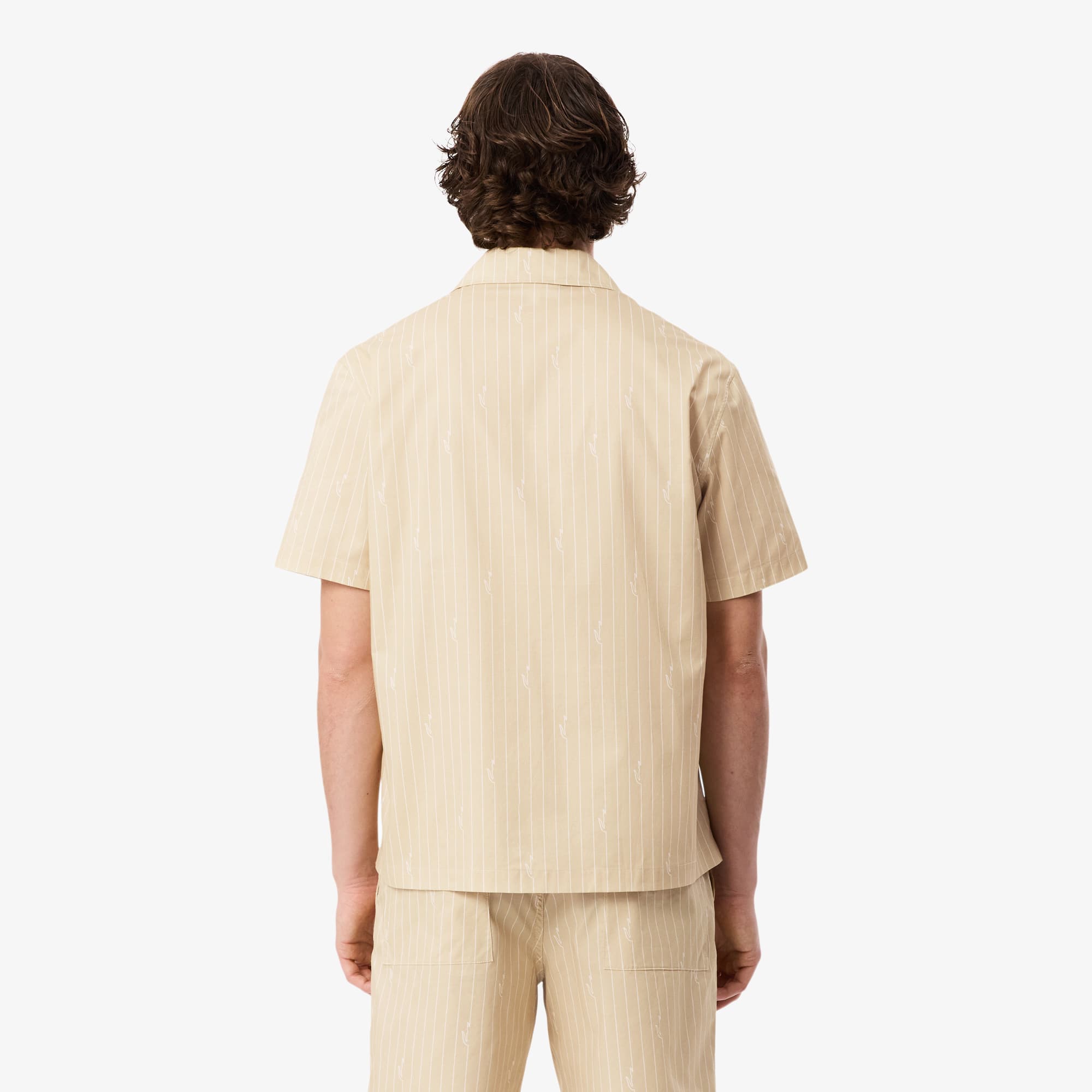 Relaxed Fit Print Twill Shirt - Beige / Blanc
