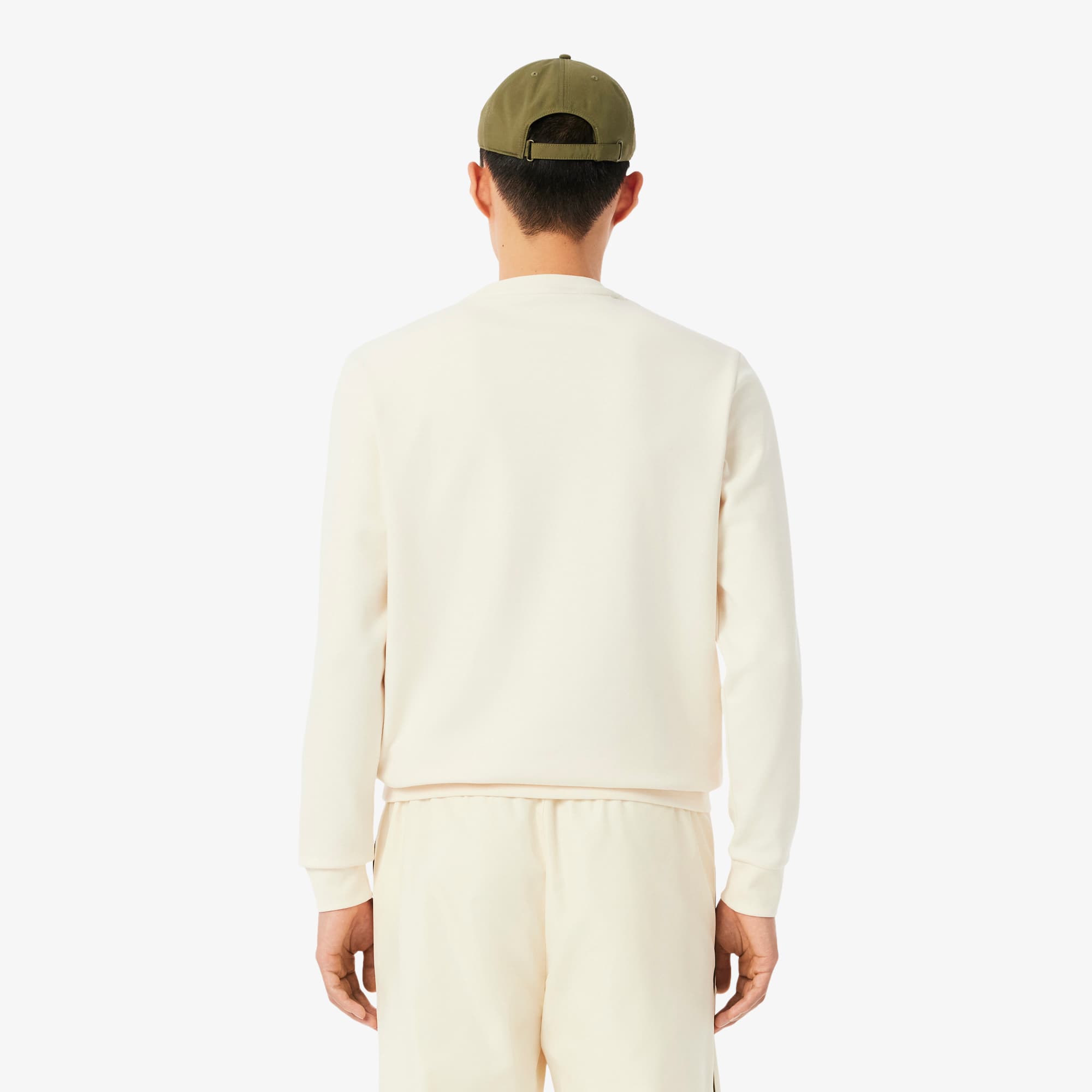 Men's Branded Stripe Tennis Sweatshirt - Cream