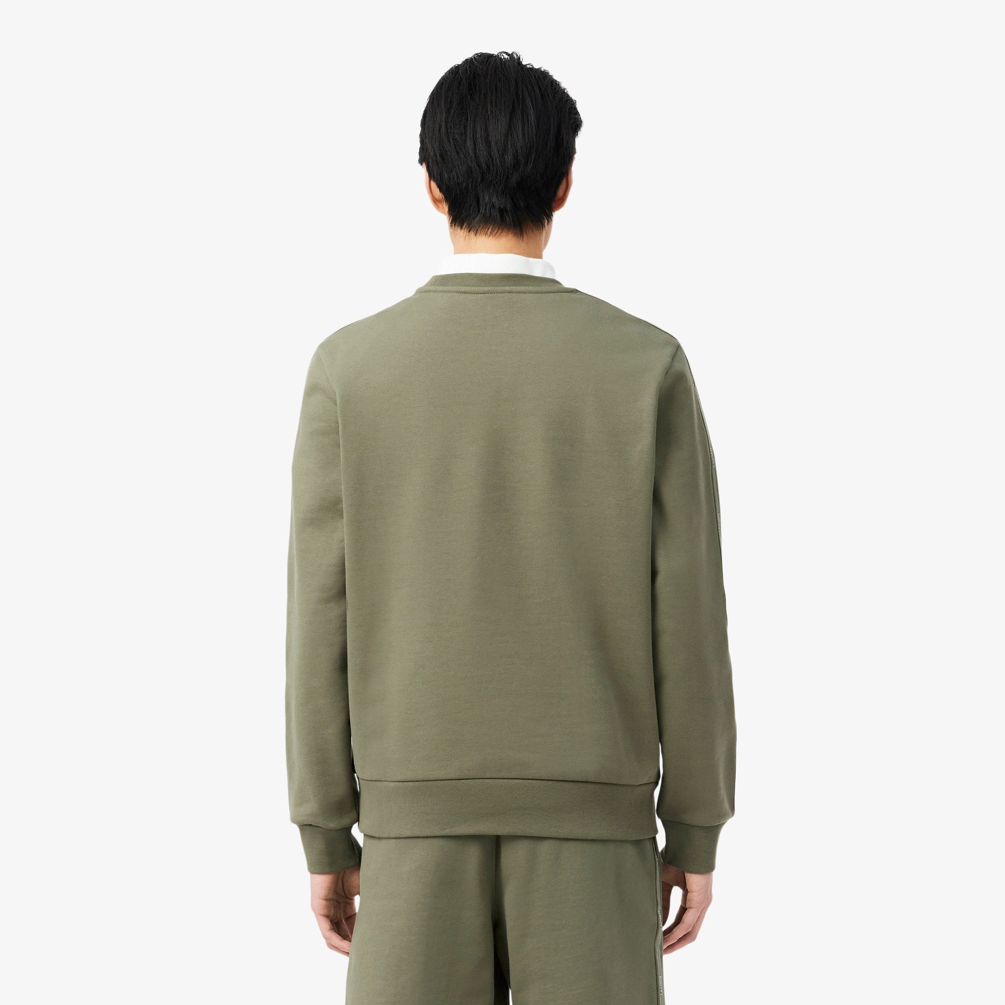 Stripe Band Fleece Sweatshirt - Khaki Green