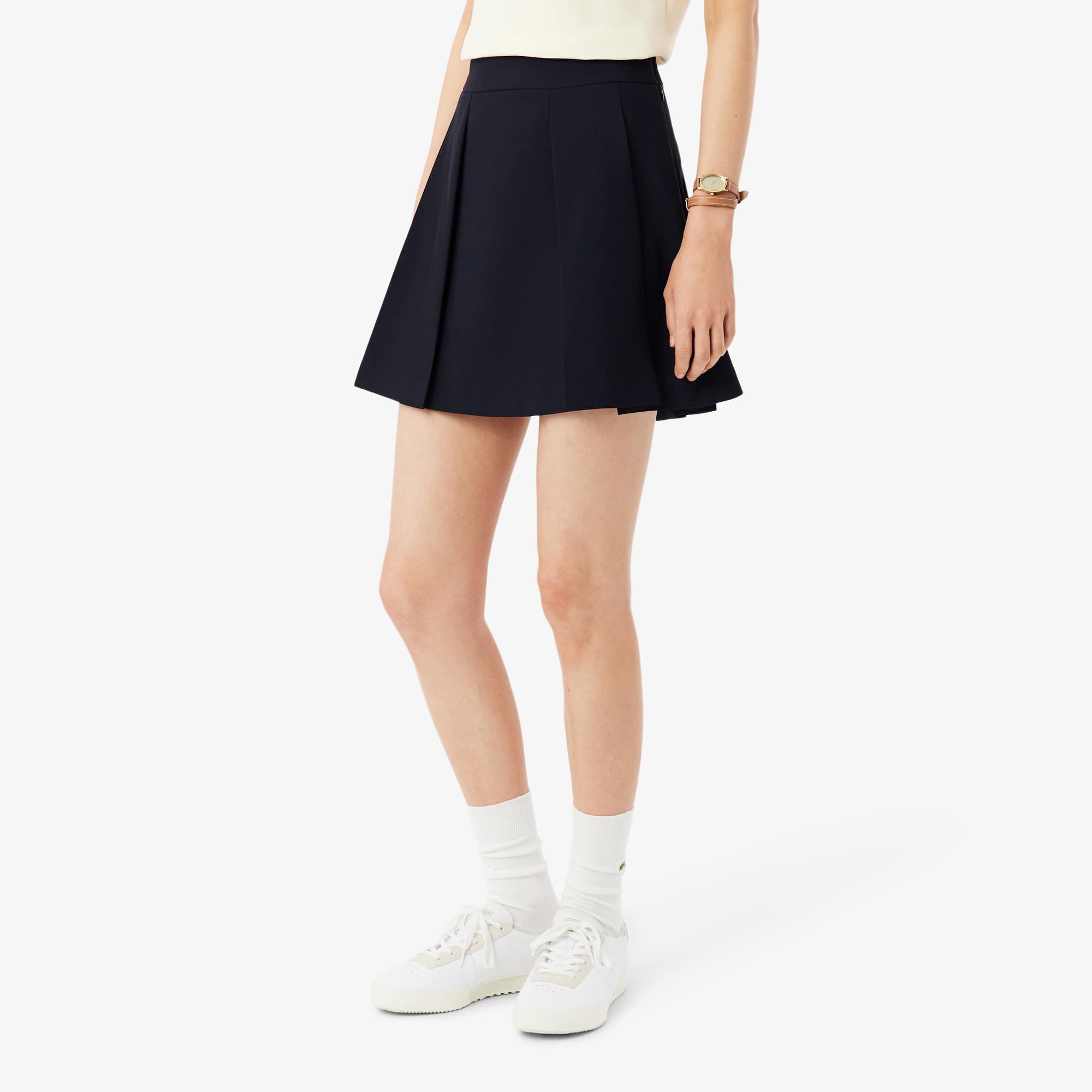 Short Fluid Pleated Skirt - Abysm blue