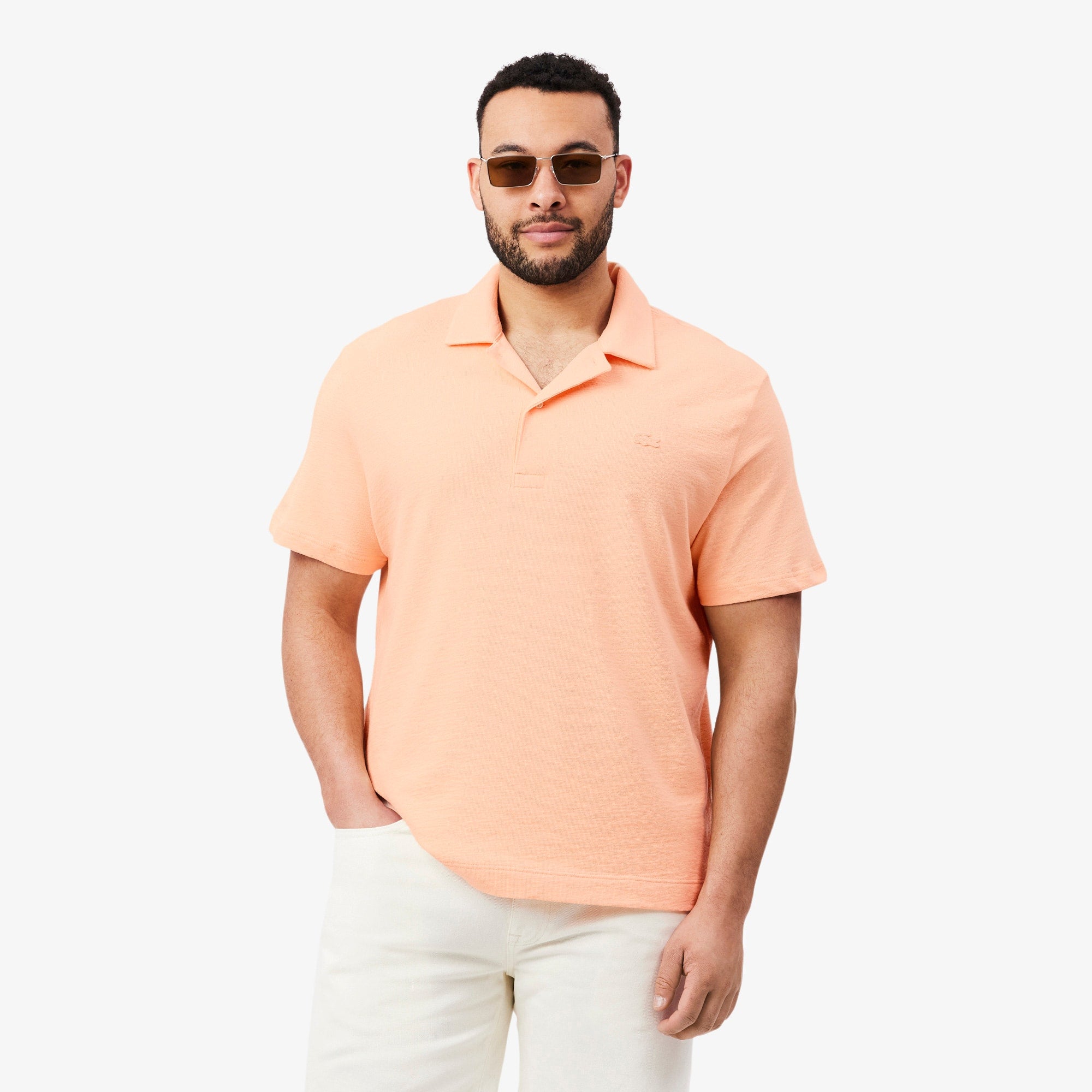 Classic Fit Textured Polo - Rose Pale