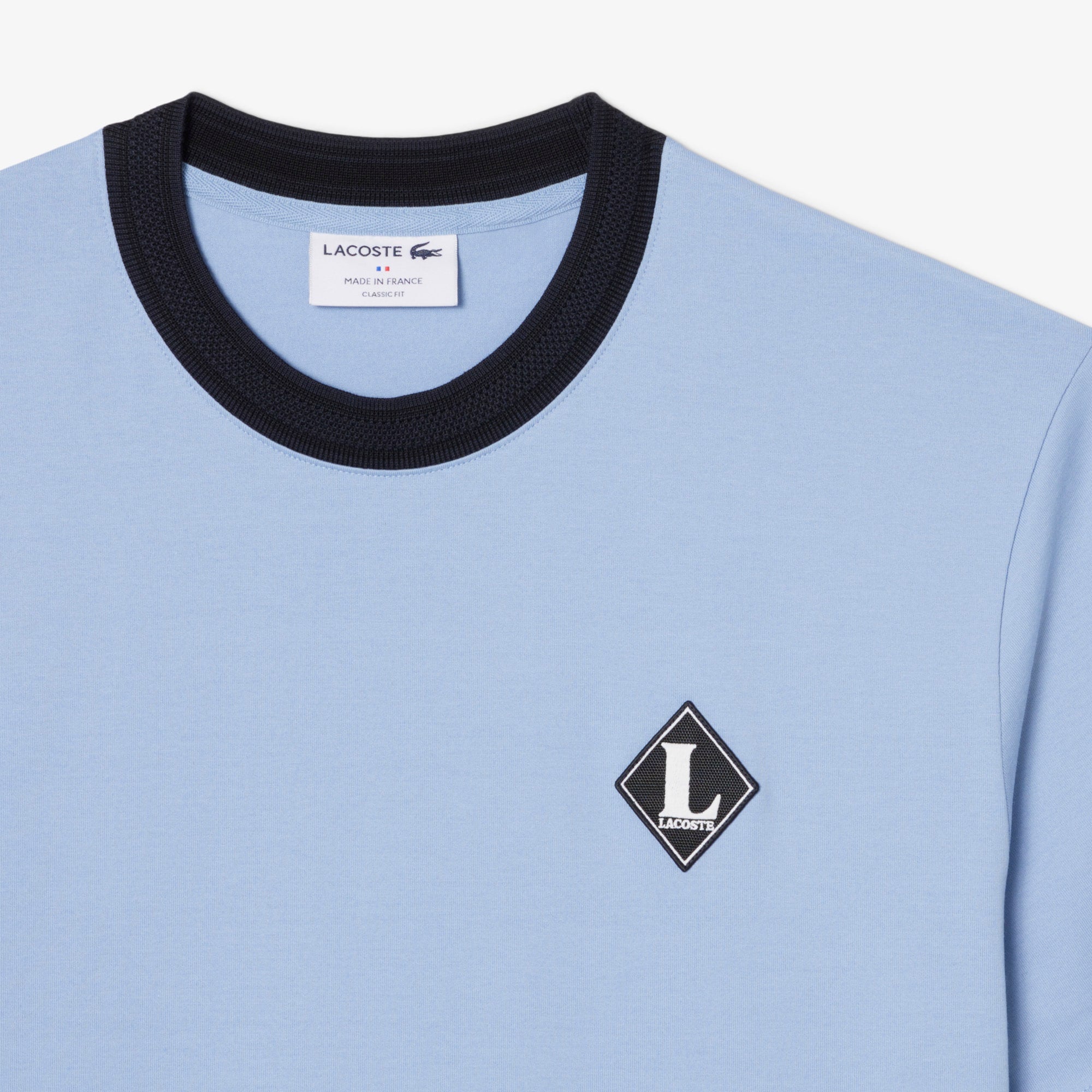 Made In France Badge Accent T-Shirt - Light Blue