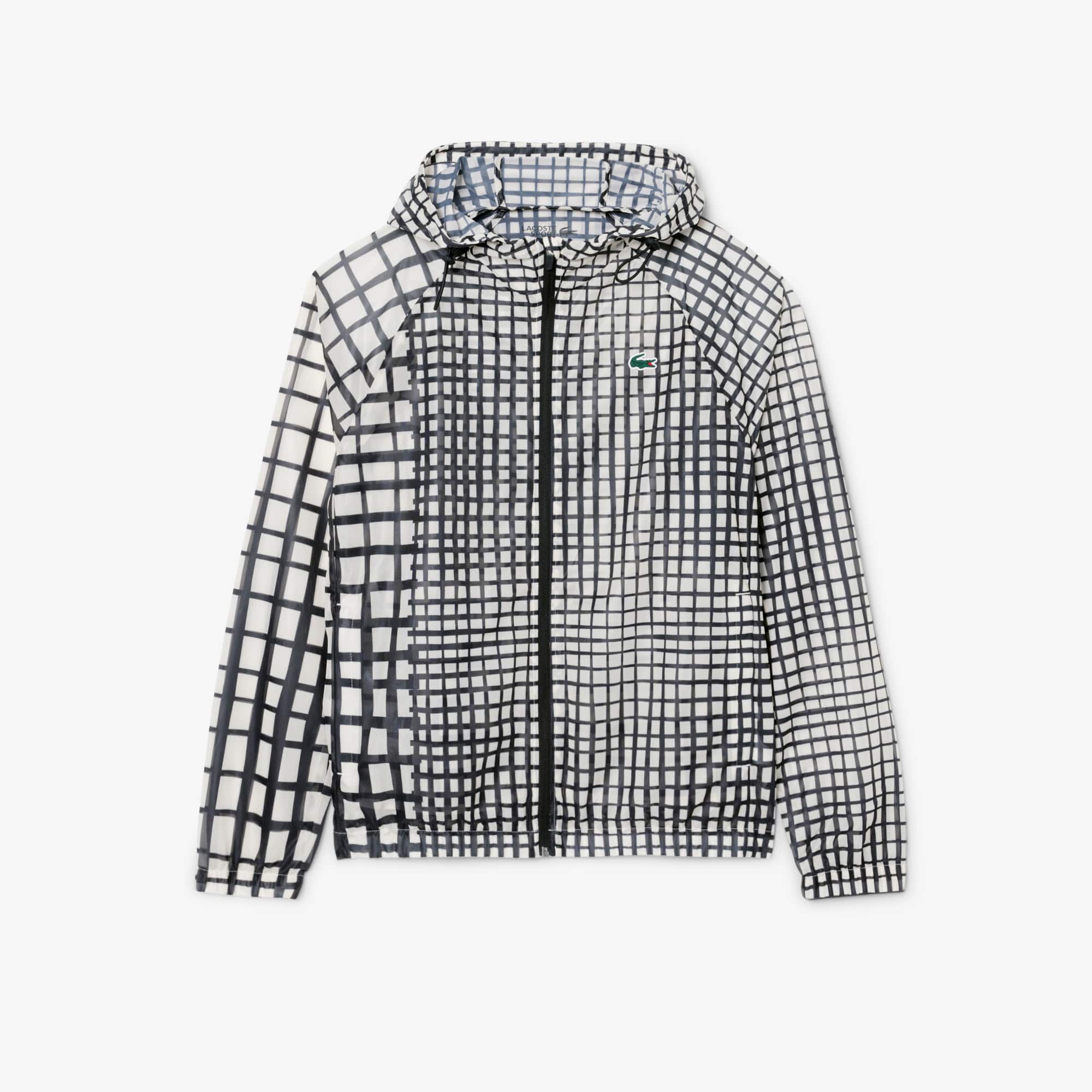 Men's Lightweight Print Sport Jacket - White / Black