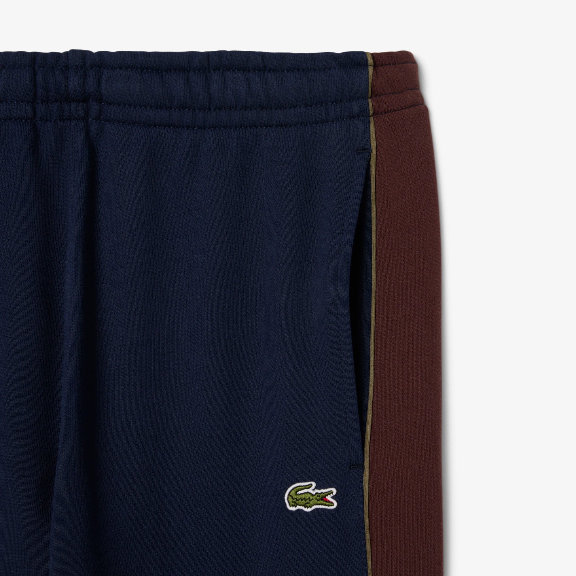 Men's Tapered Leg Fleece Sweatpants - Navy Blue / White / Brown