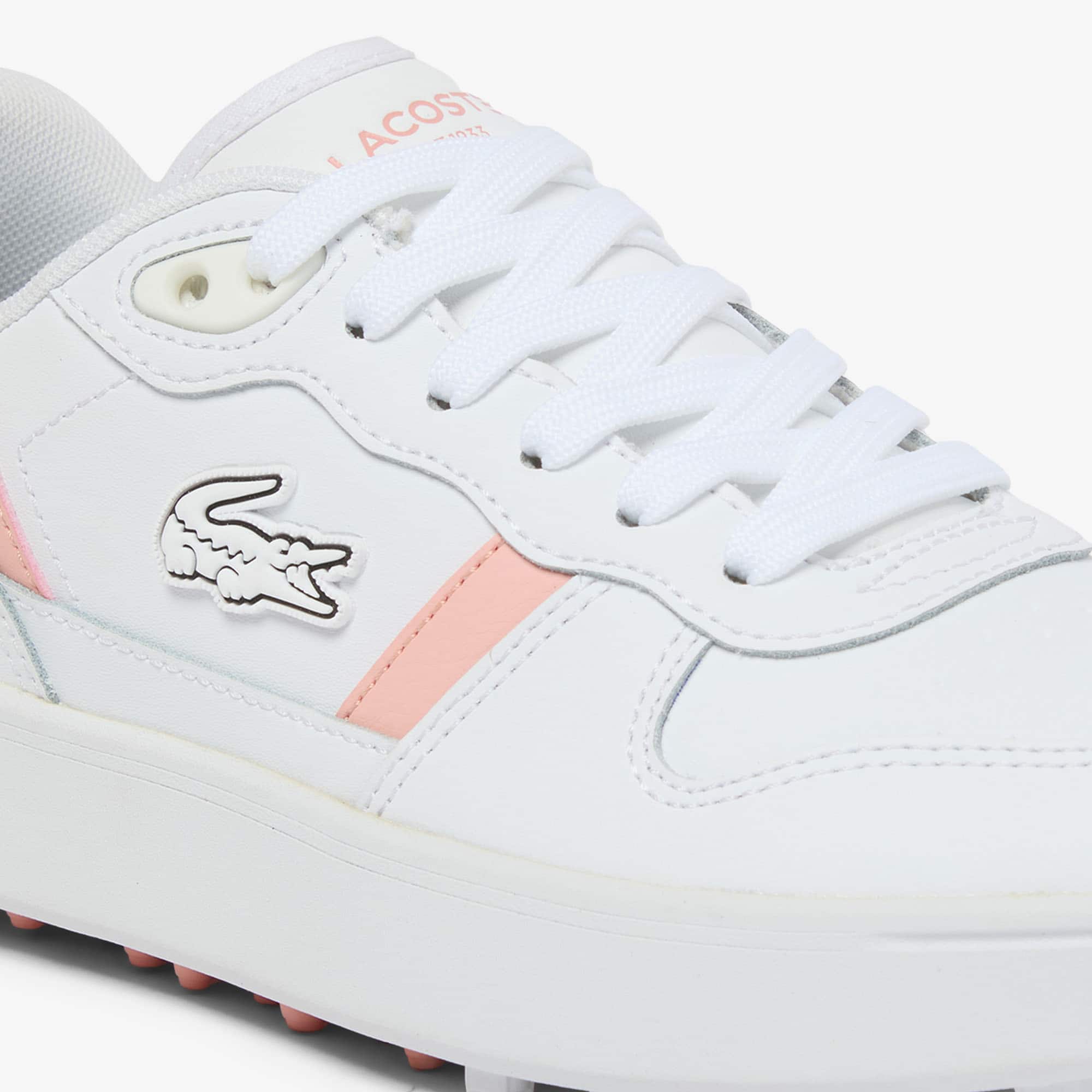 Women's T-Clip Leather Golf Shoes - WHITE/PINK