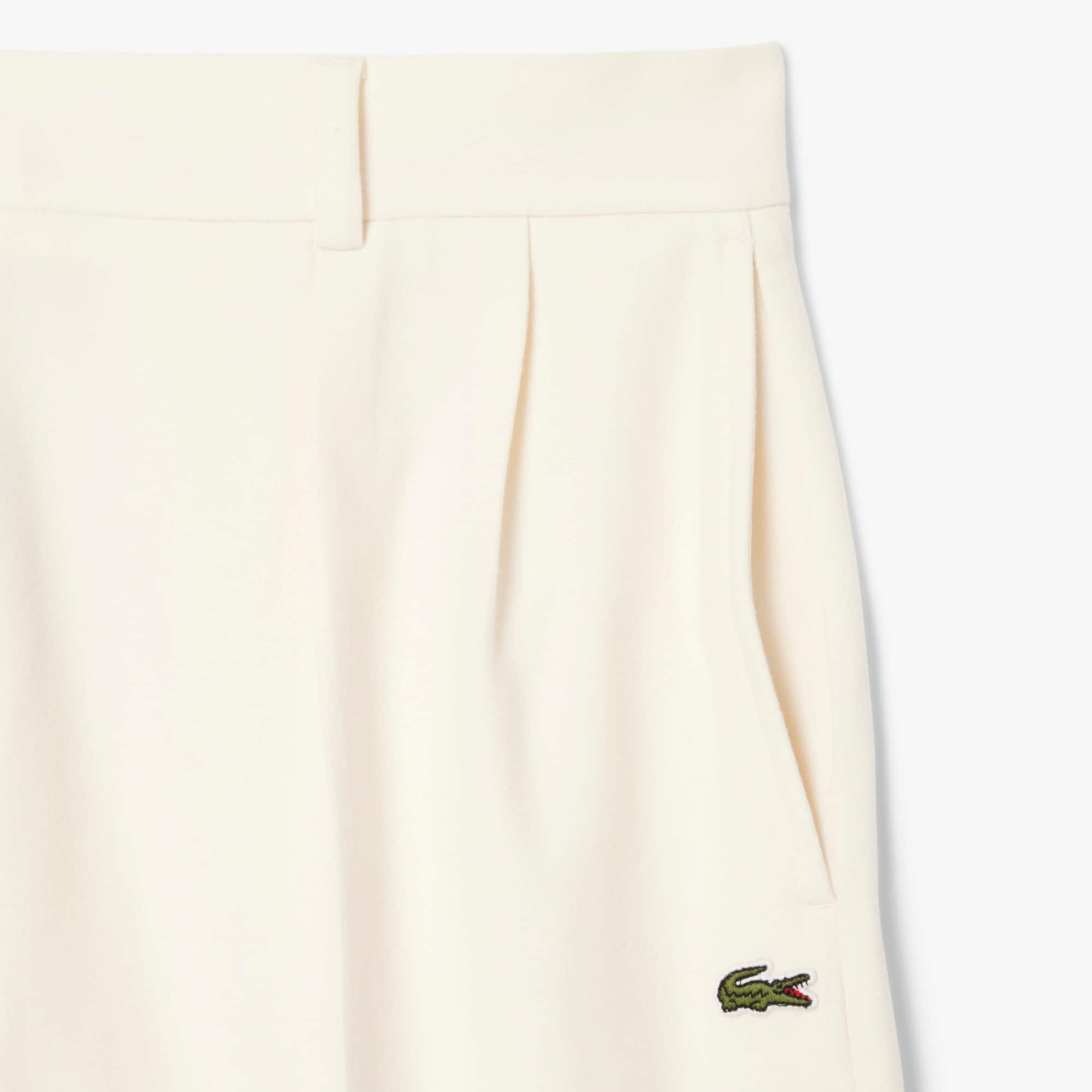 Women's Oversized Pleated Flannel Pants - Cream