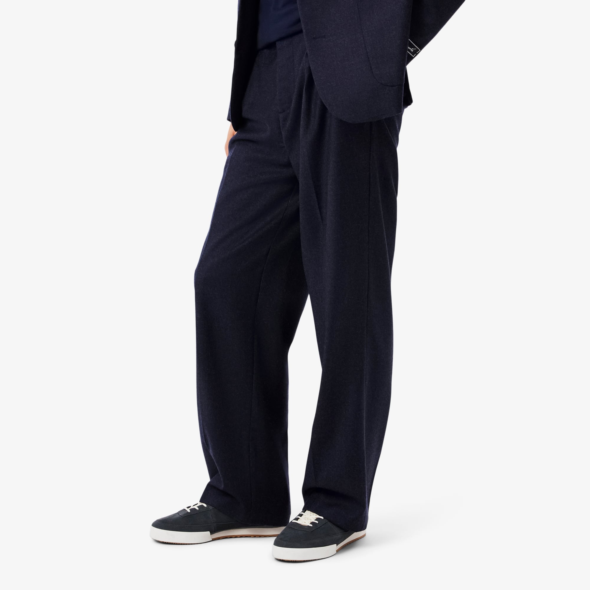 Men's Straight Fit Felted Wool Pants - Blue