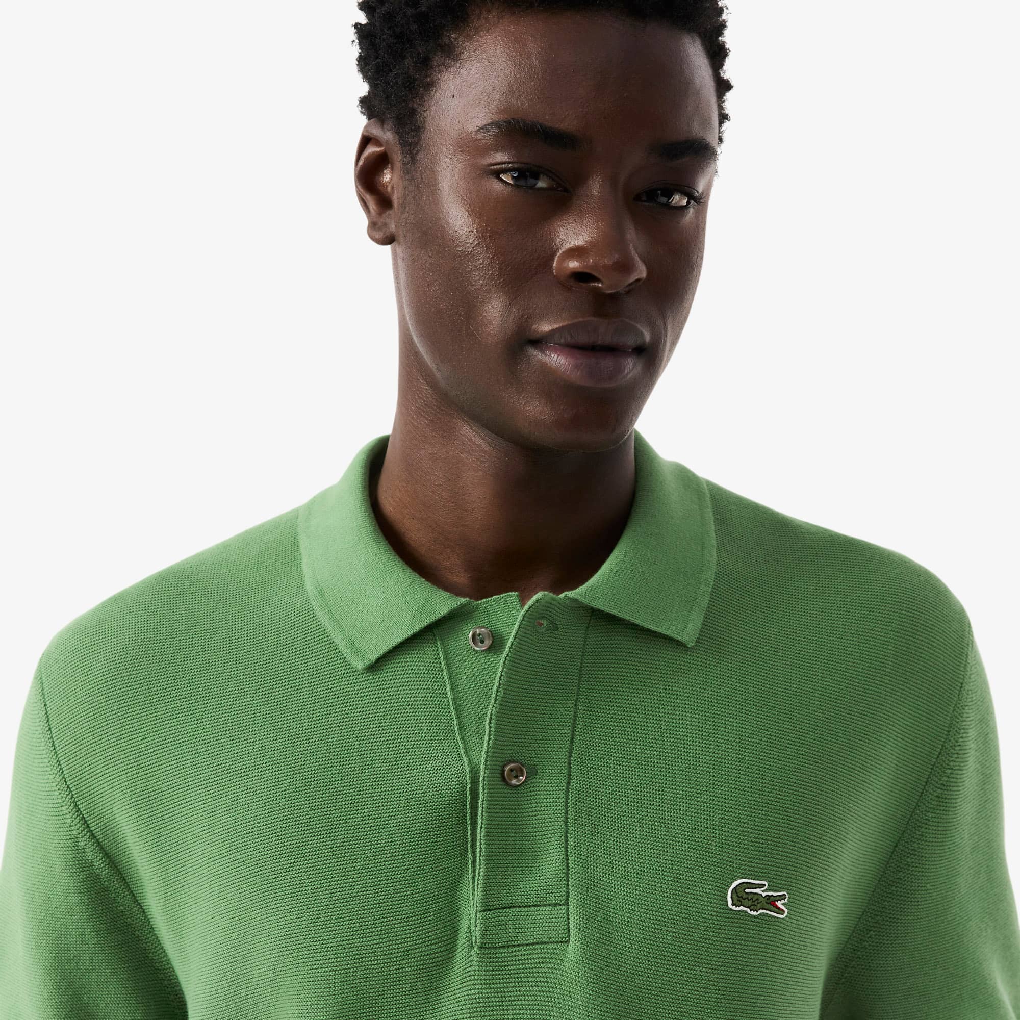 Classic Fit Knitted Polo - Green