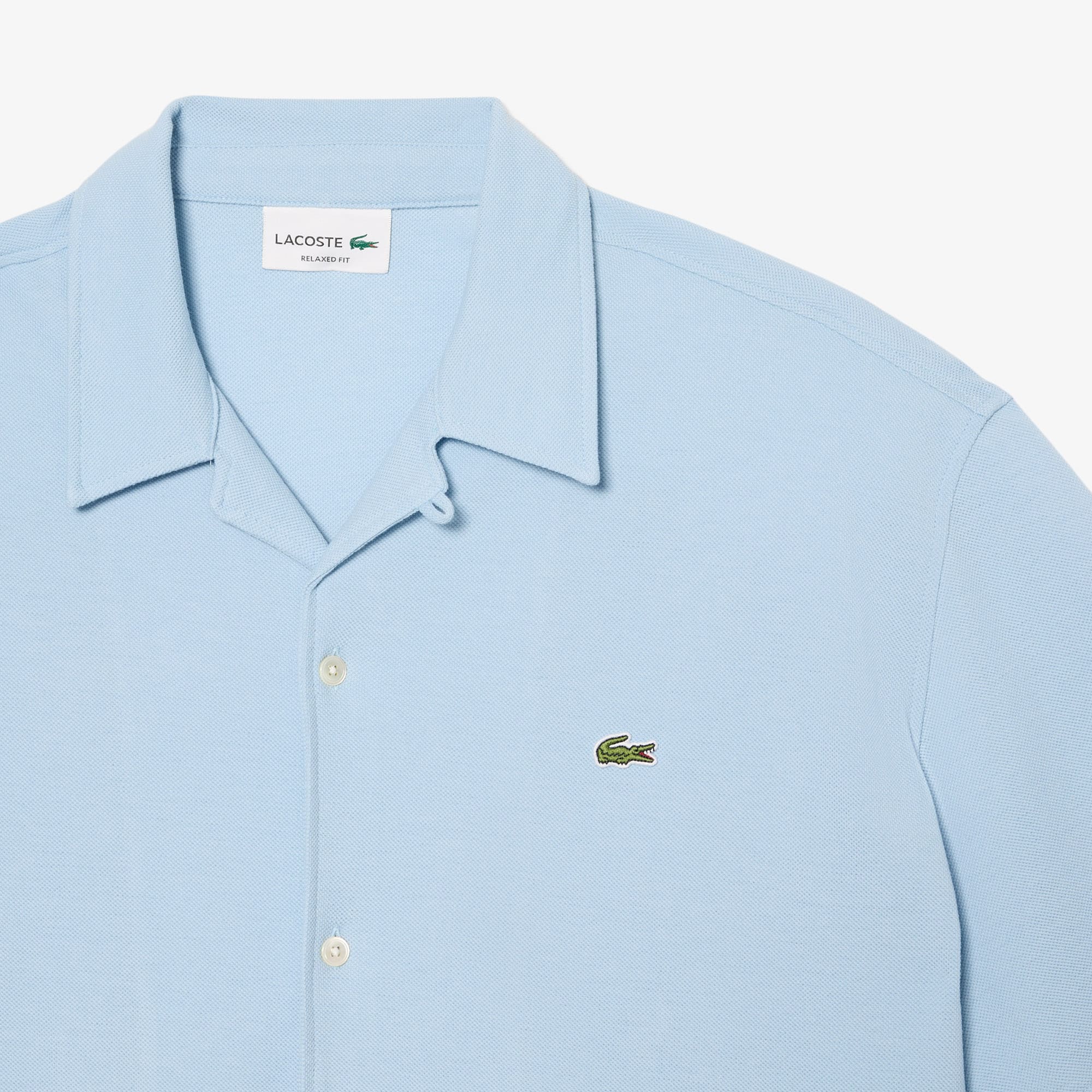 Relaxed Fit Short Sleeved Piqué Shirt - Light Blue