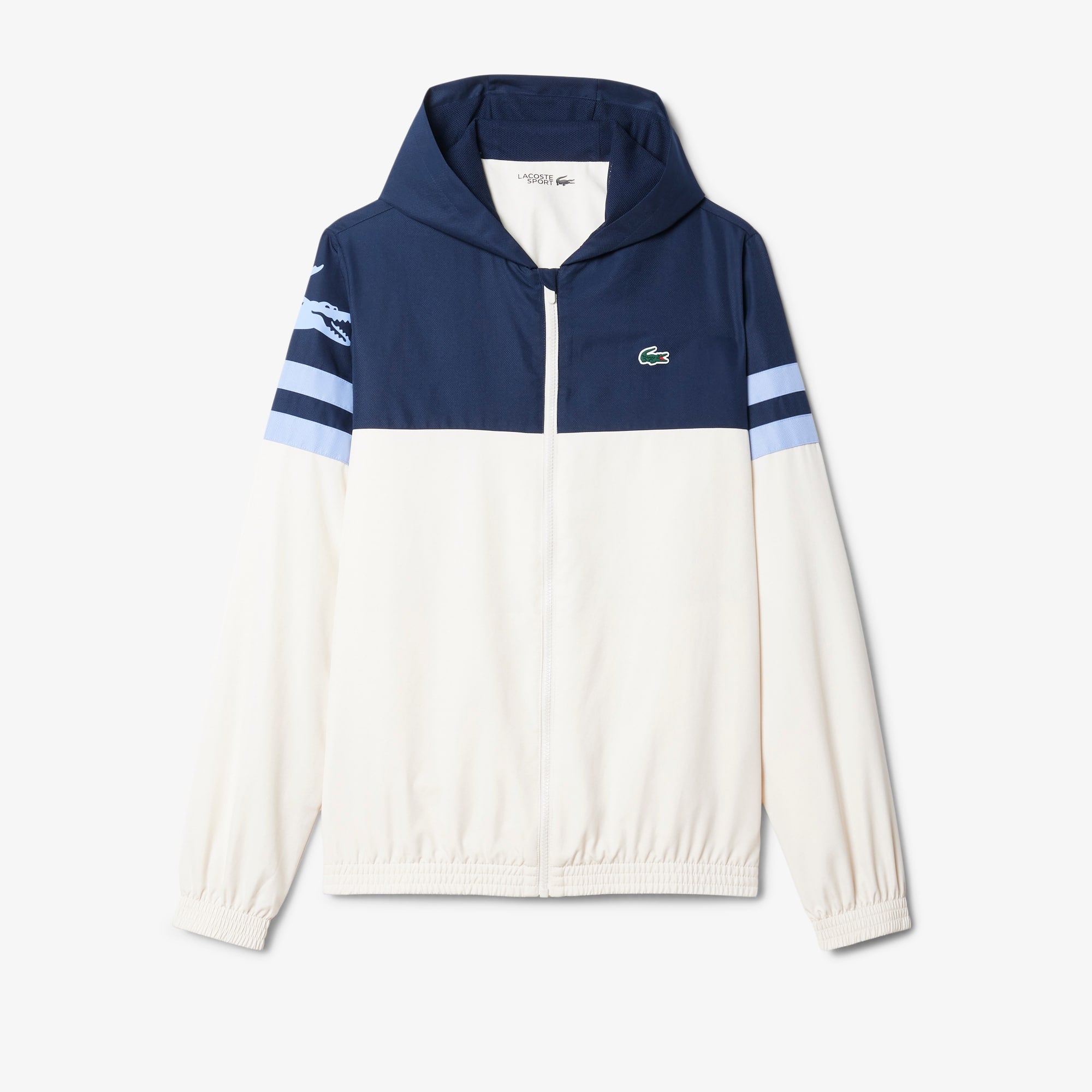Men's Tennis Water-Repellent Hooded Jacket - White / Purple / Navy Blue