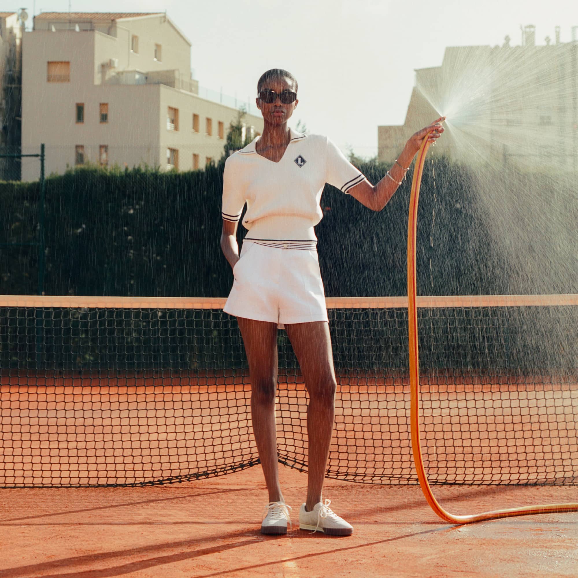 Made In France Piqué Shorts - White / Navy Blue