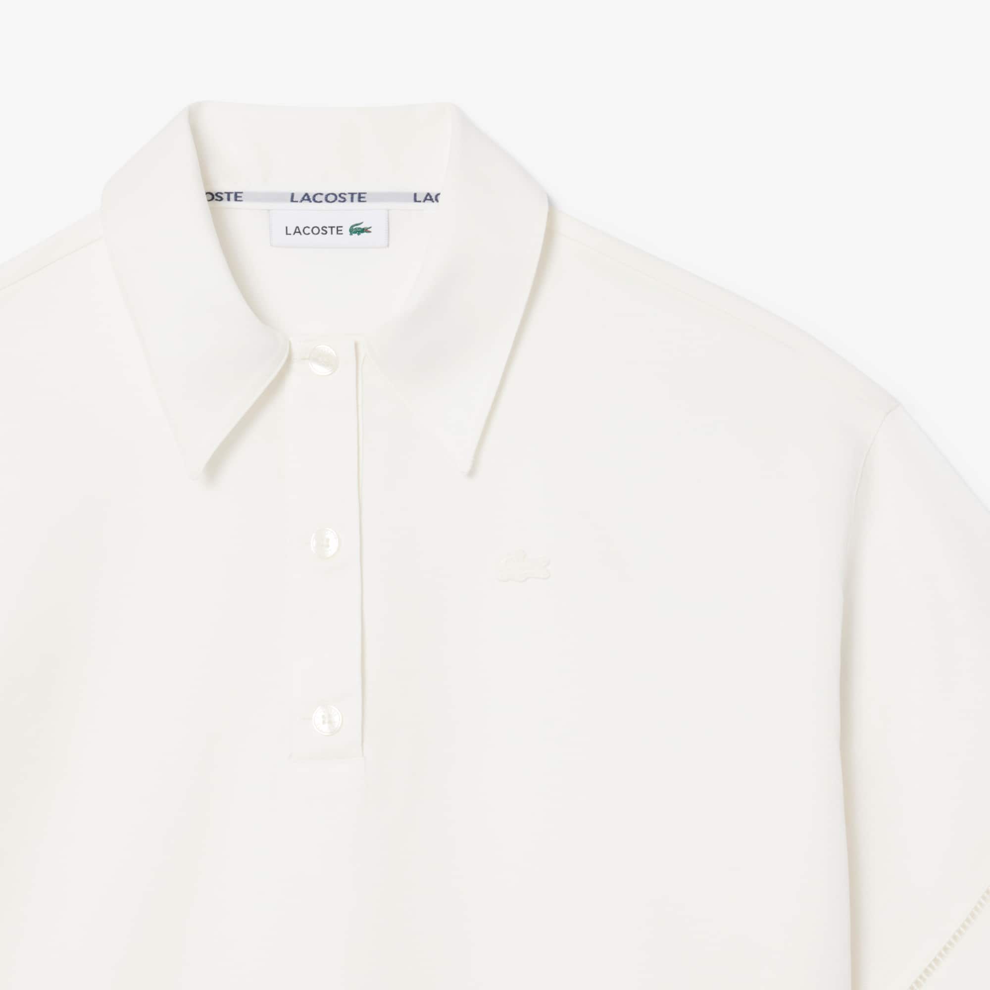 Oversized Fluid Twill Polo - White