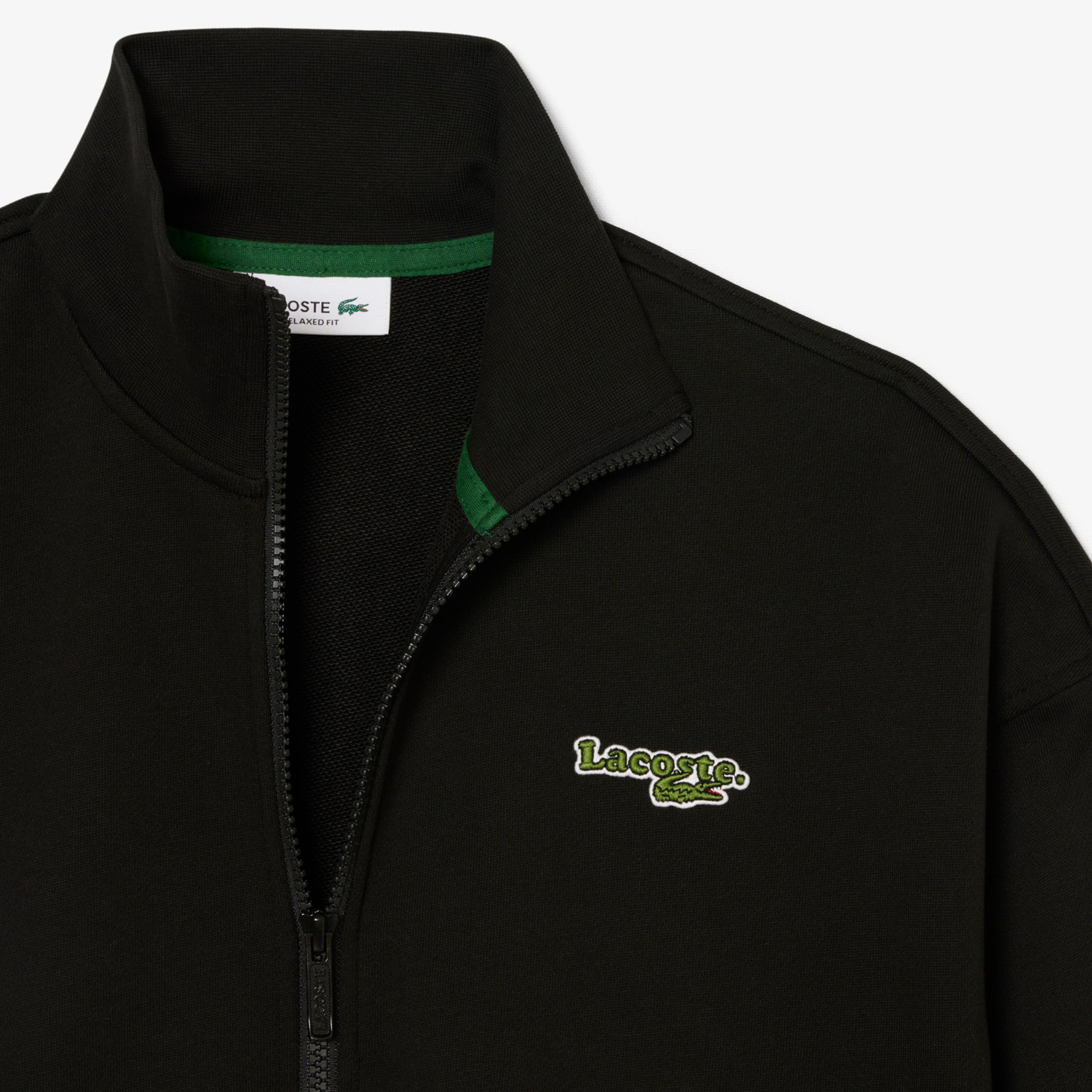 Relaxed Fit Zipped Badge Sweatshirt - Black
