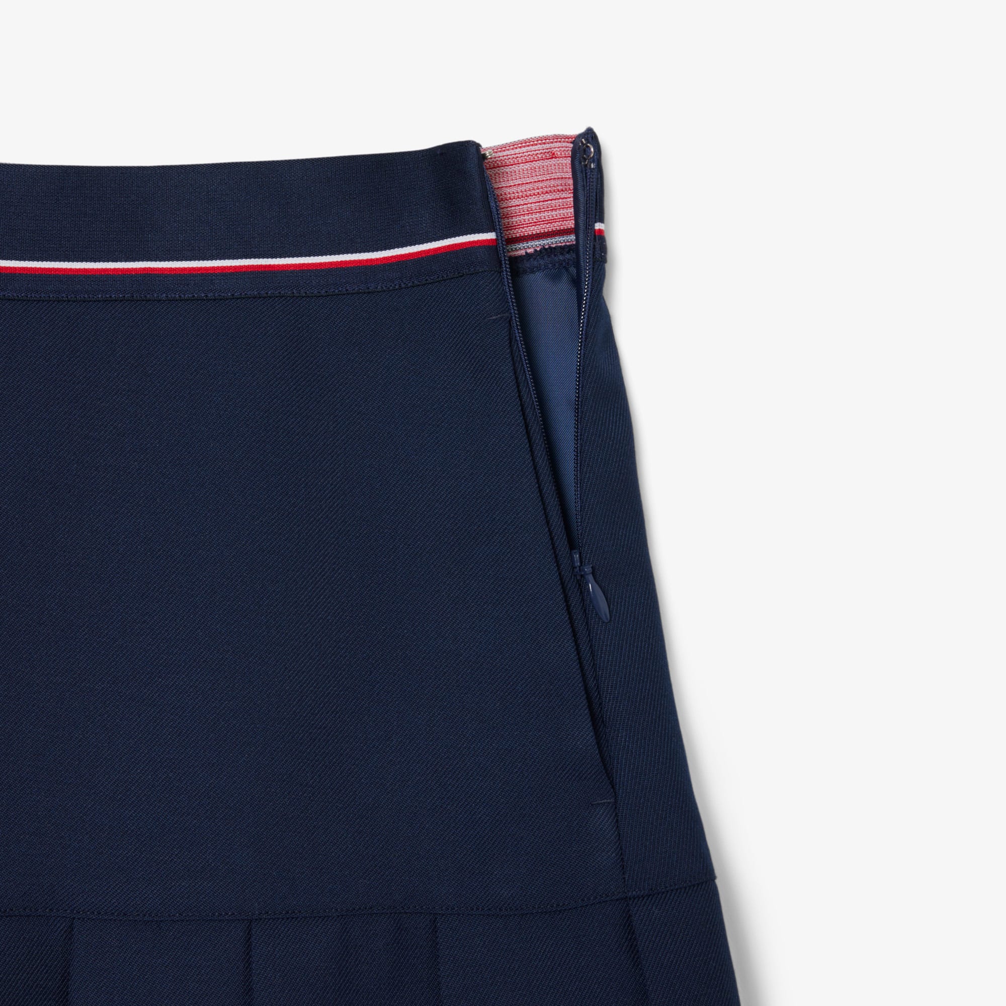 Women's Short Pleated Wool Blend Skirt - Navy Blue