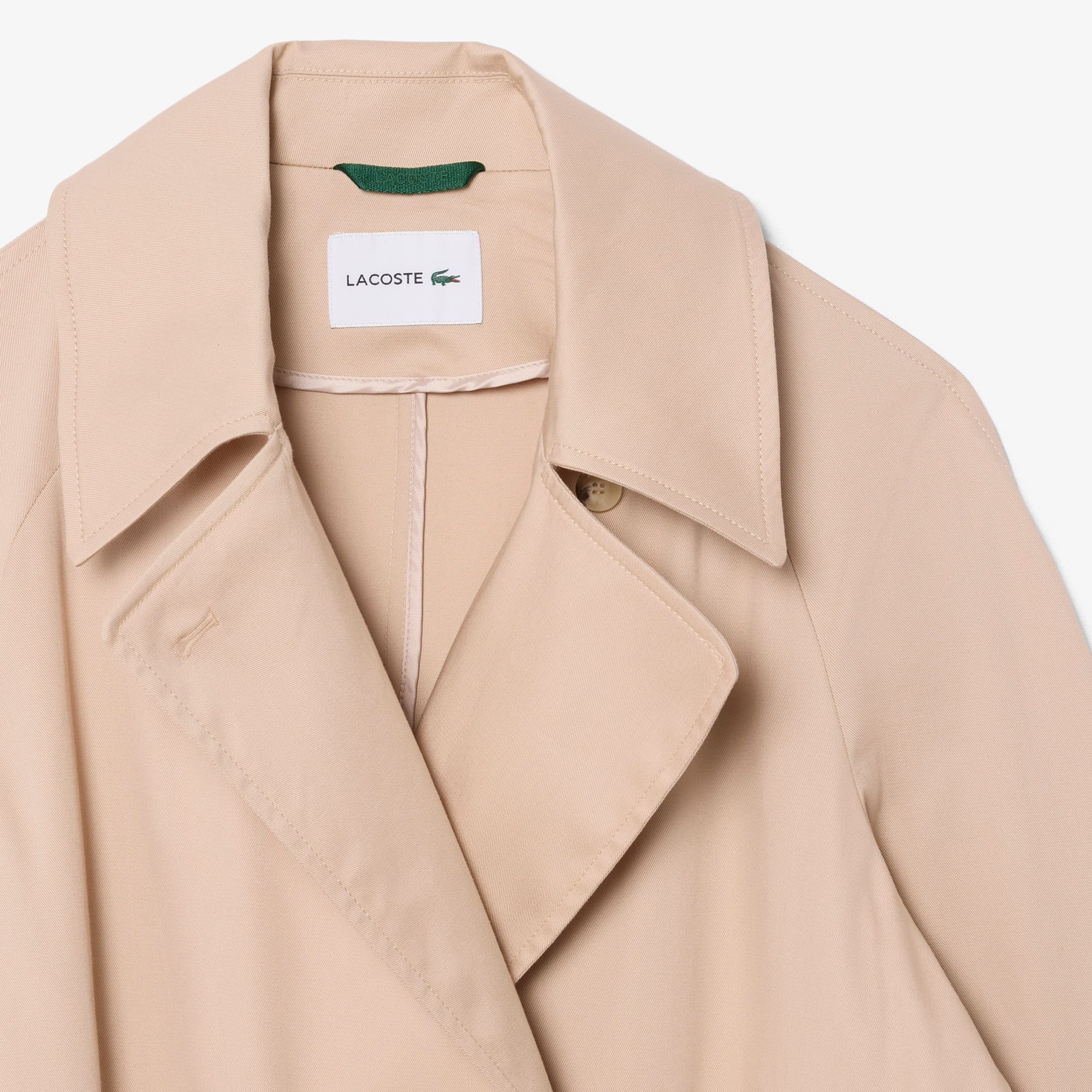 Oversized Water-Repellent Trench Coat - Beige