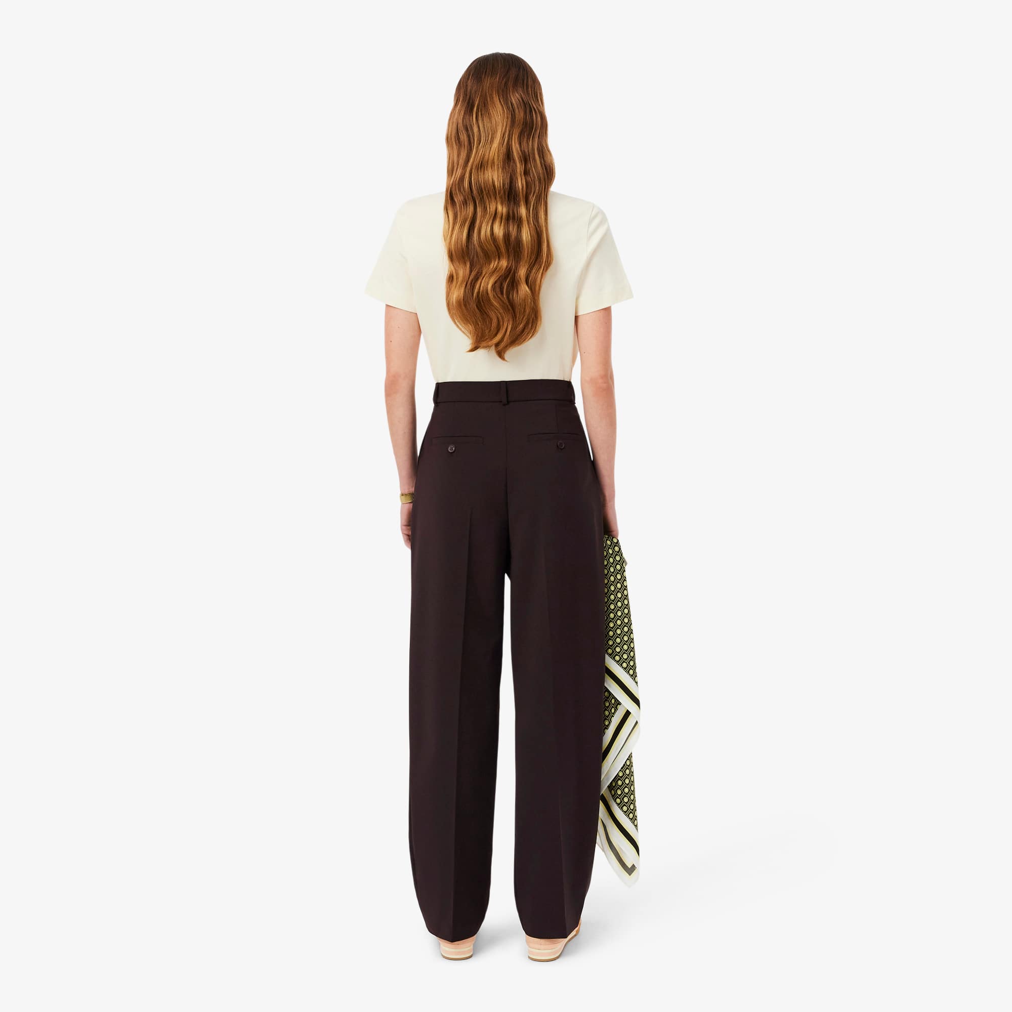 Oversized Wool Blend Pants - Brown