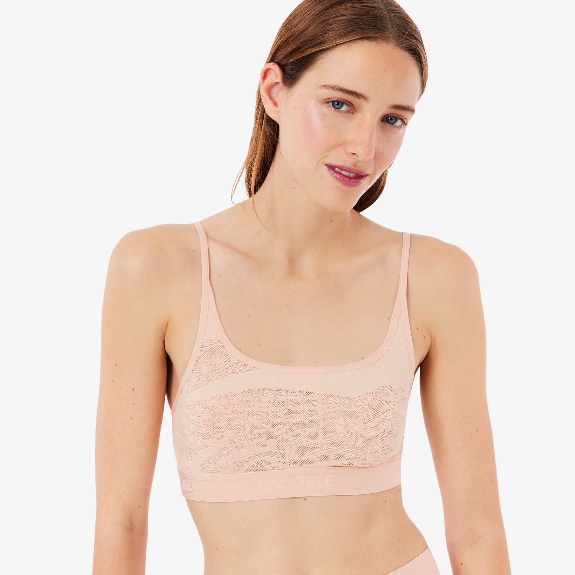Accent Mesh Bralette - Beige