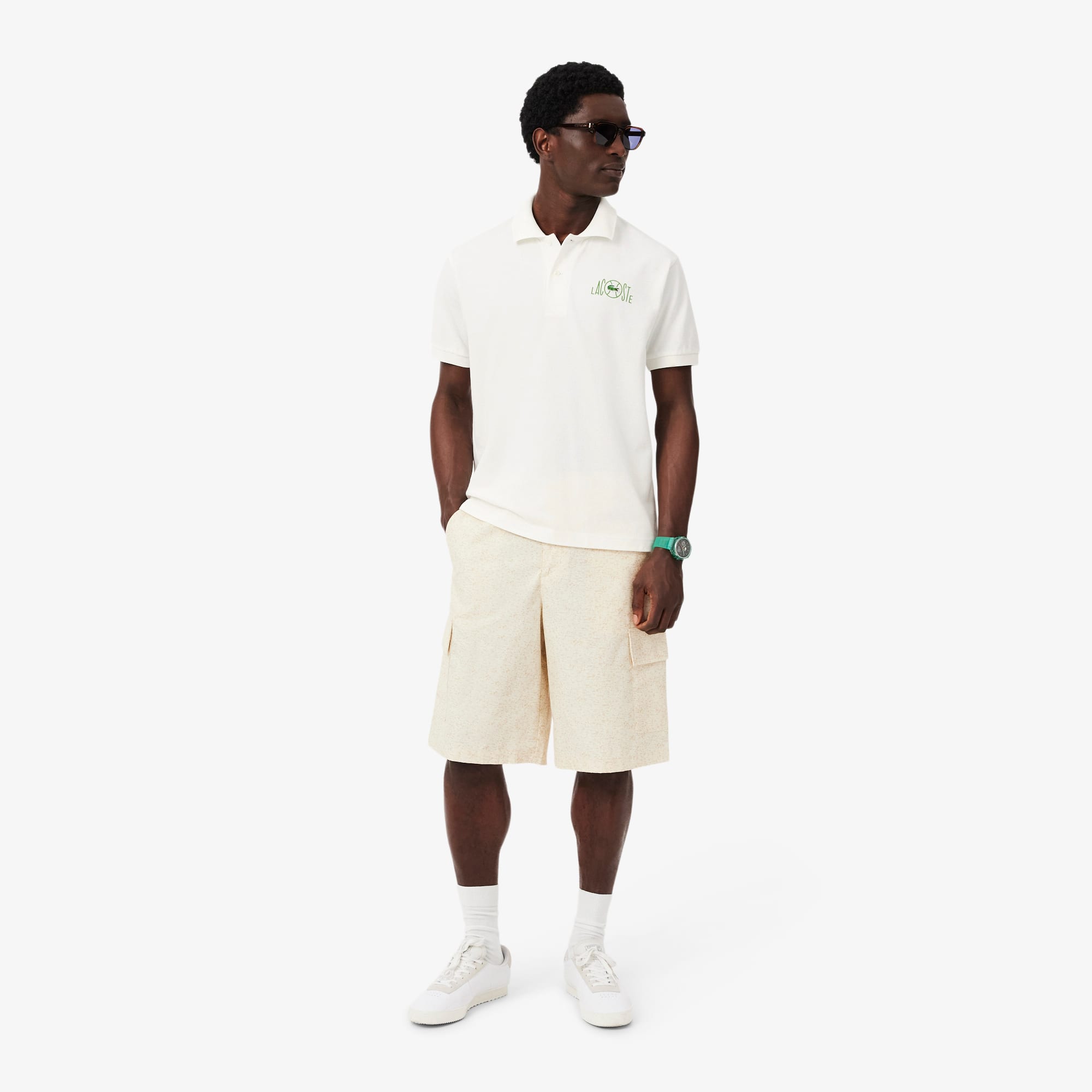 Classic Fit Graphic Branding Polo - White