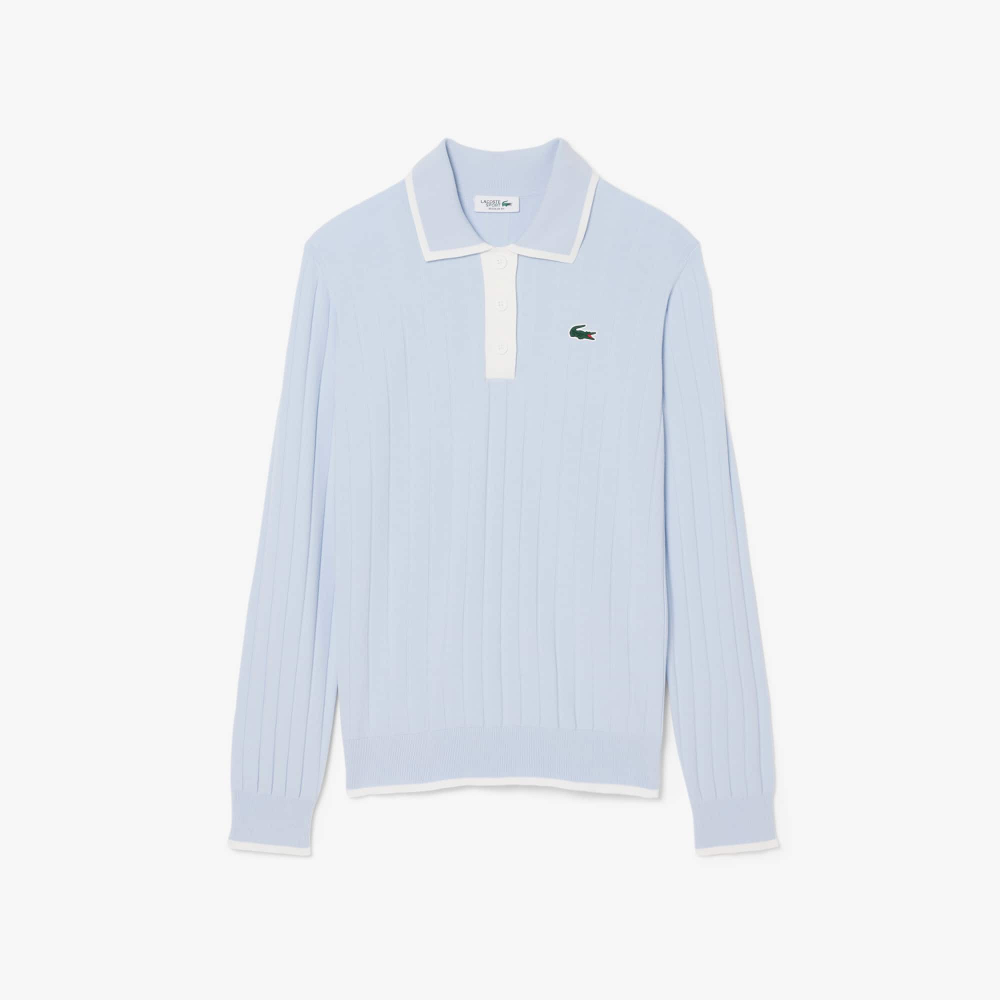 Women's Polo Collar Stretch Golf Sweater - Bleu Clair / Blanc
