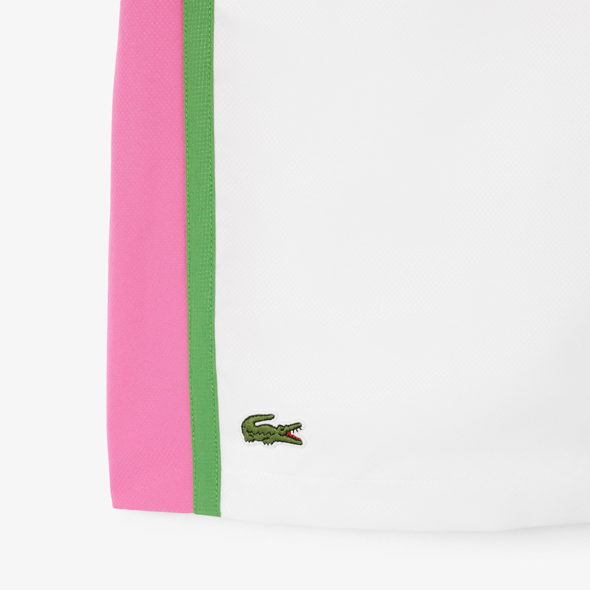 Men's Lightweight Colorblock Stripe Tennis Shorts - Blanc / Rose / Vert