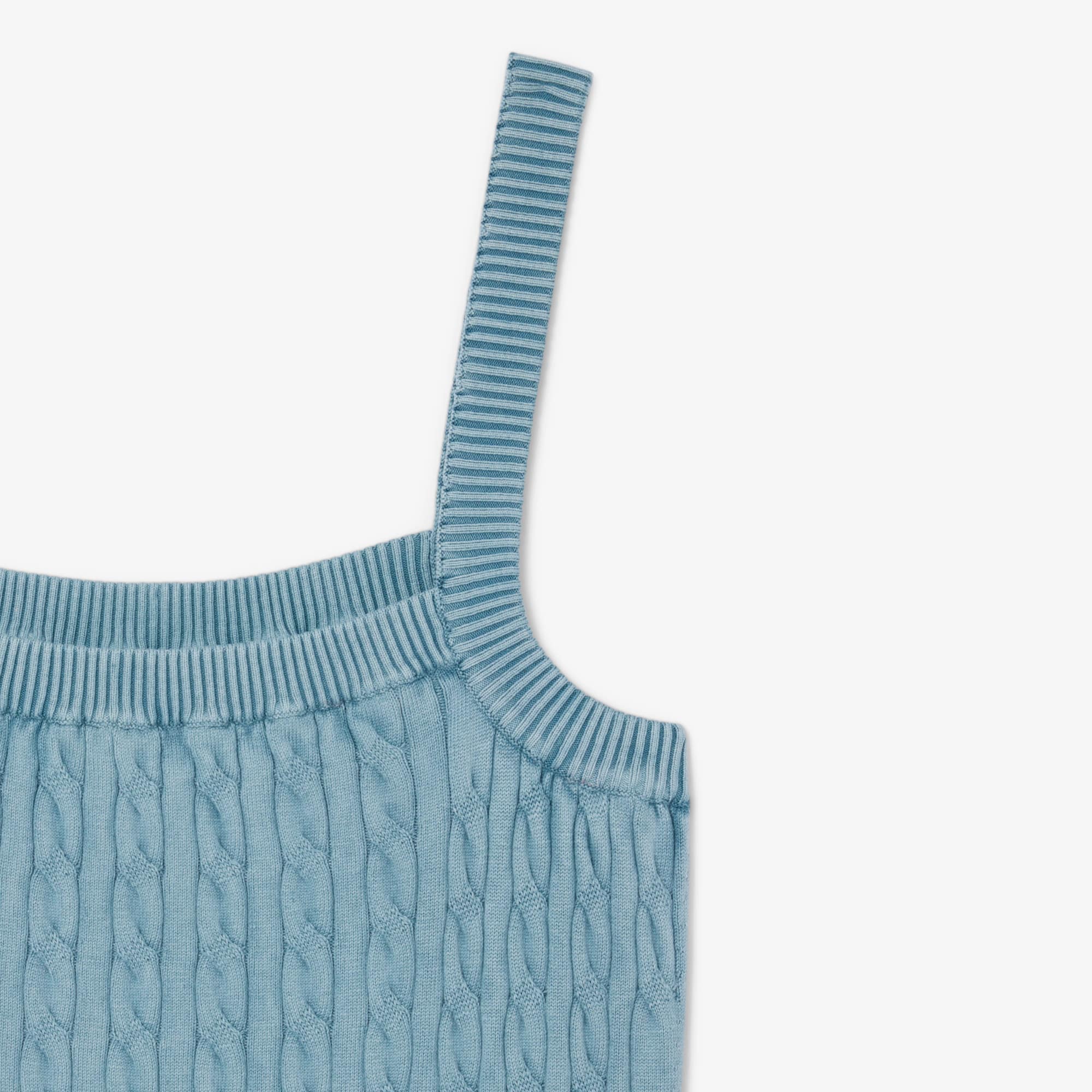 Women's Wash Effect Cable Knit Dress - Blue