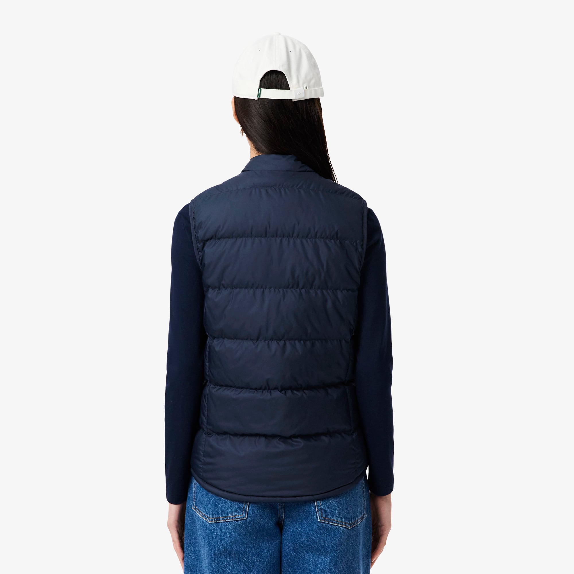 Women's Quilted Down Vest - Navy Blue
