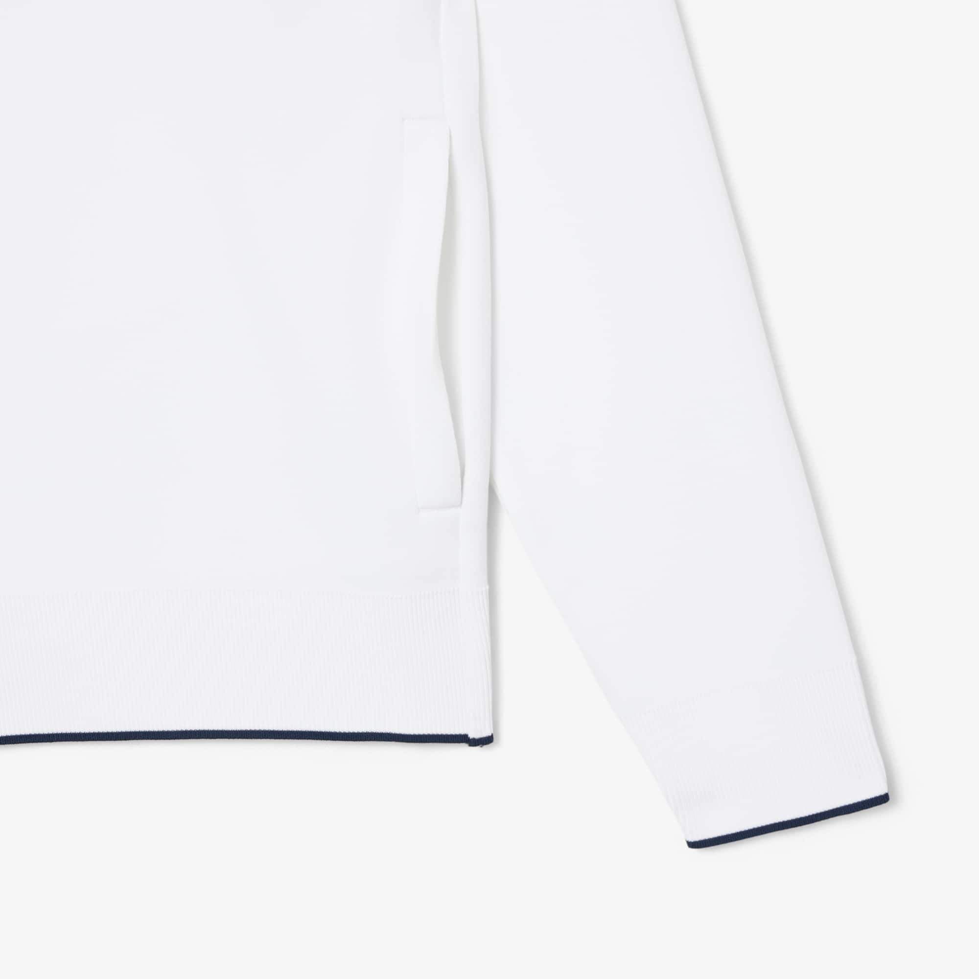 Tennis Heritage Polo Collar Zipped Sweatshirt - White